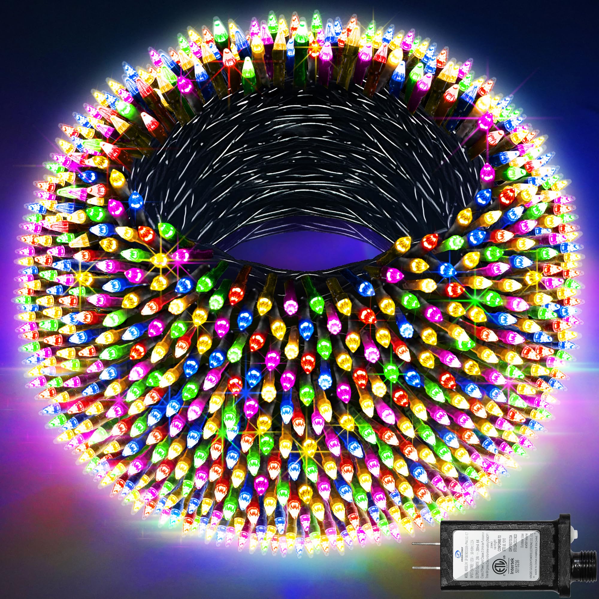 300Led Christmas Lights Outdoor Indoor Use  12 Lighting Modes 75Ft Christmas Tree Lights With Timer  Dimmable Multicolor Led Stringlights Waterproof For Yard Tree Wedding Party Holiday Multicolor