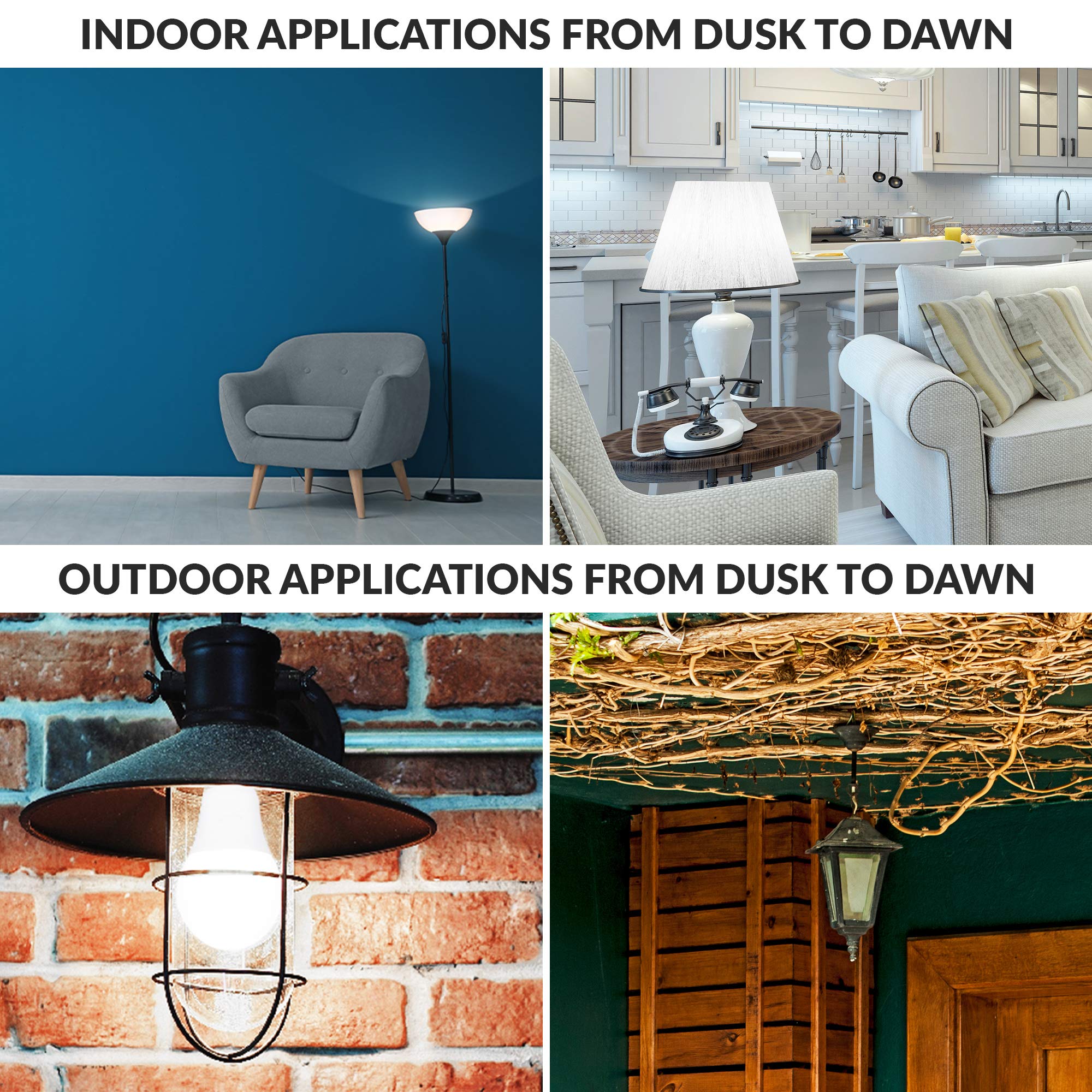 Simba Lighting Led Outdoor Light Bulbs, 4 Pack, Dusk To Dawn, E26, 5000K Daylight,