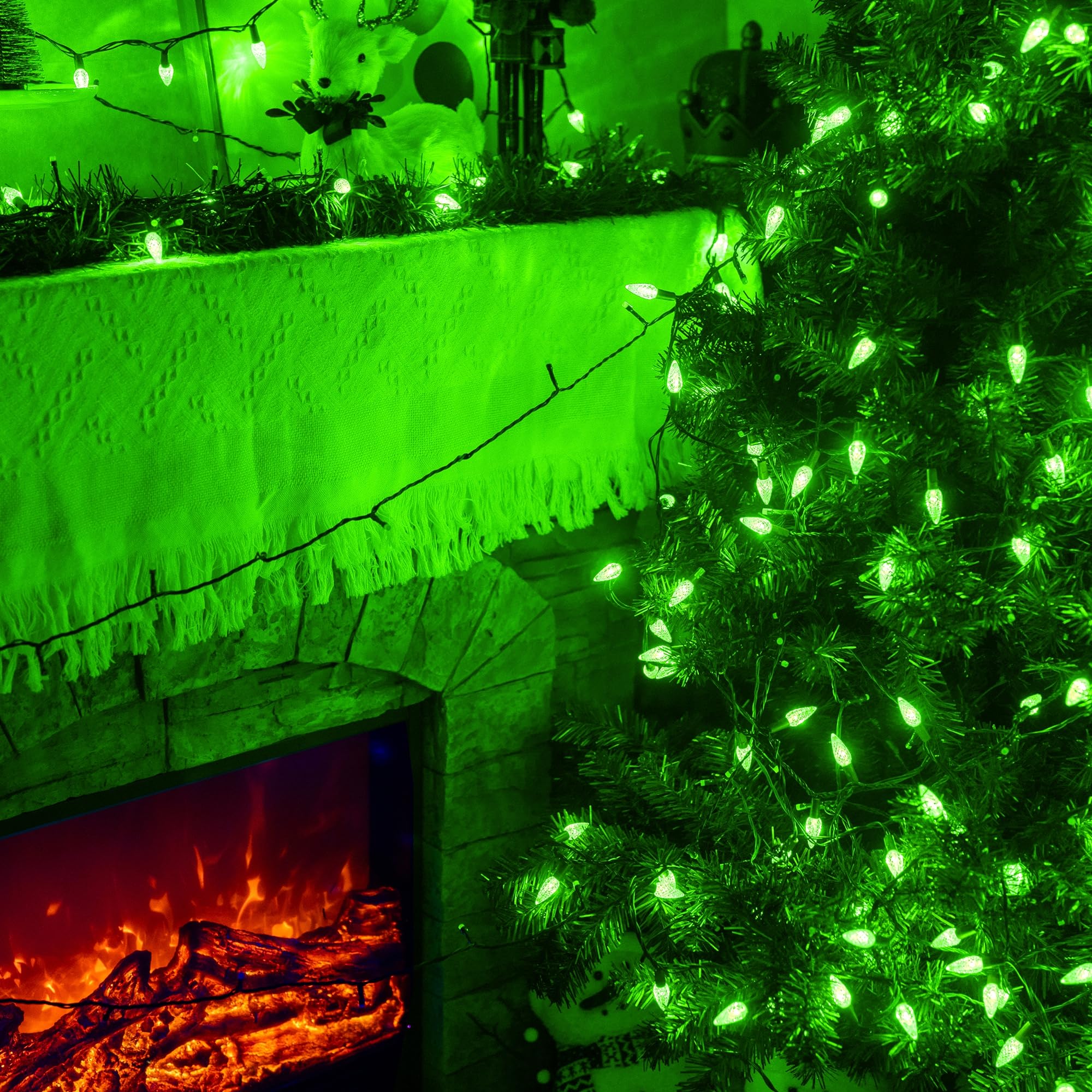 TW SHINE Christmas String Lights, 200 LED, 66 FT, Waterproof, 8 Modes, Green, Model ZD-29V200DIF