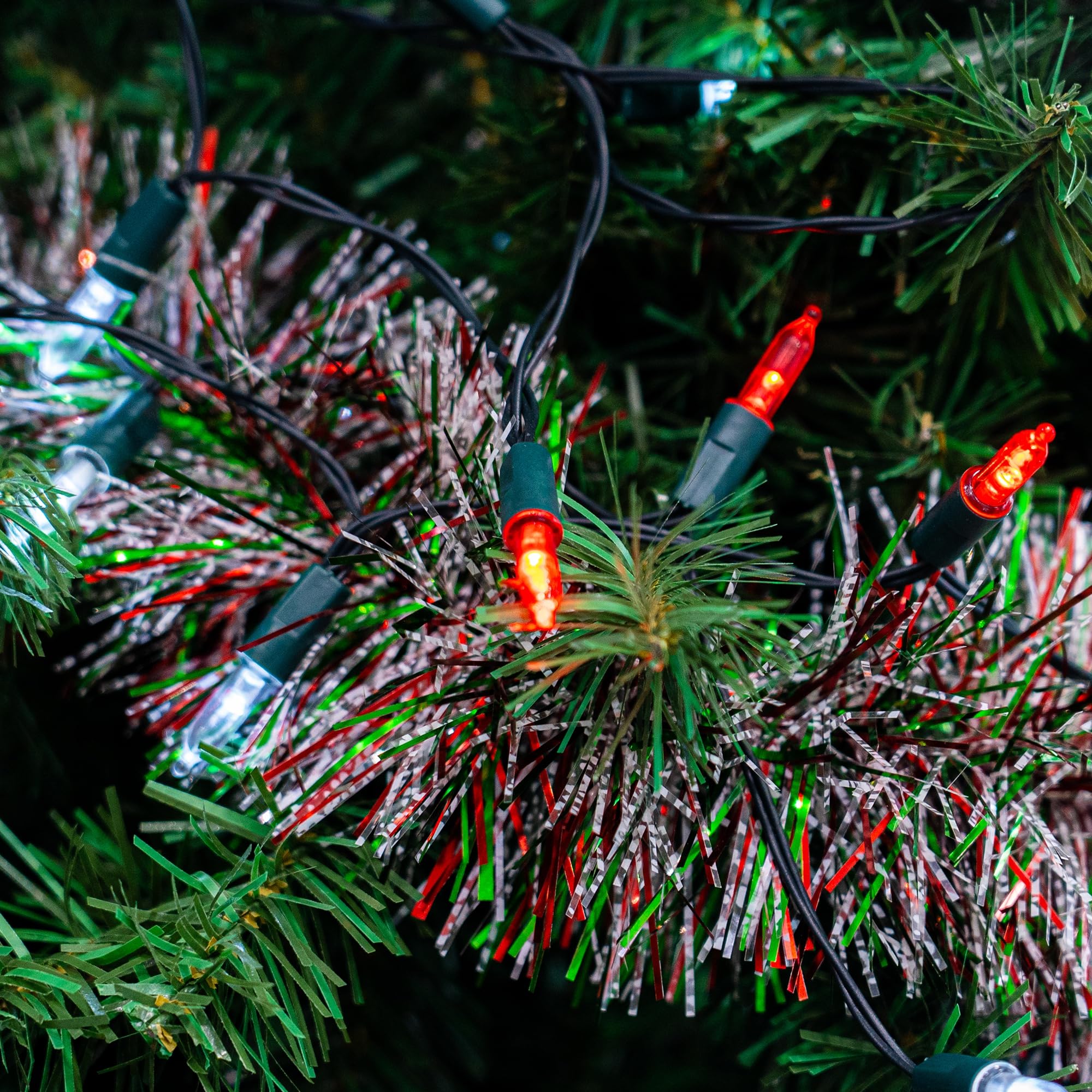 TW SHINE Battery Operated String Lights, 100 LED, 32 FT, Red & White, 8 Modes, Indoor/Outdoor, Model ZF-100-2/SB