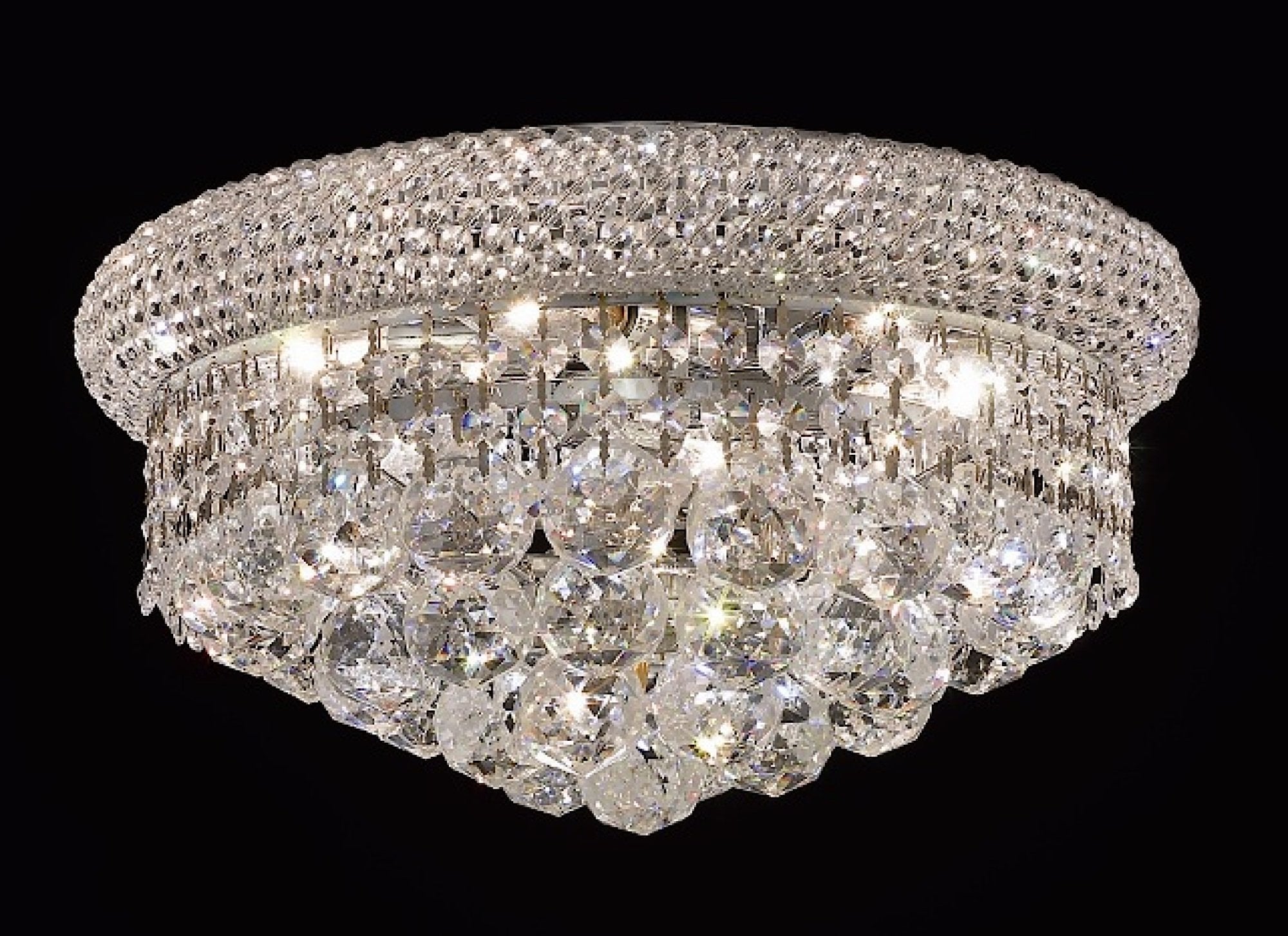 Elegant Lighting 1800F14C/Rc Primo 8-Inch High 6-Light Flush Mount, Chrome Finish With Crystal (Clear) Royal Cut Rc Crystal