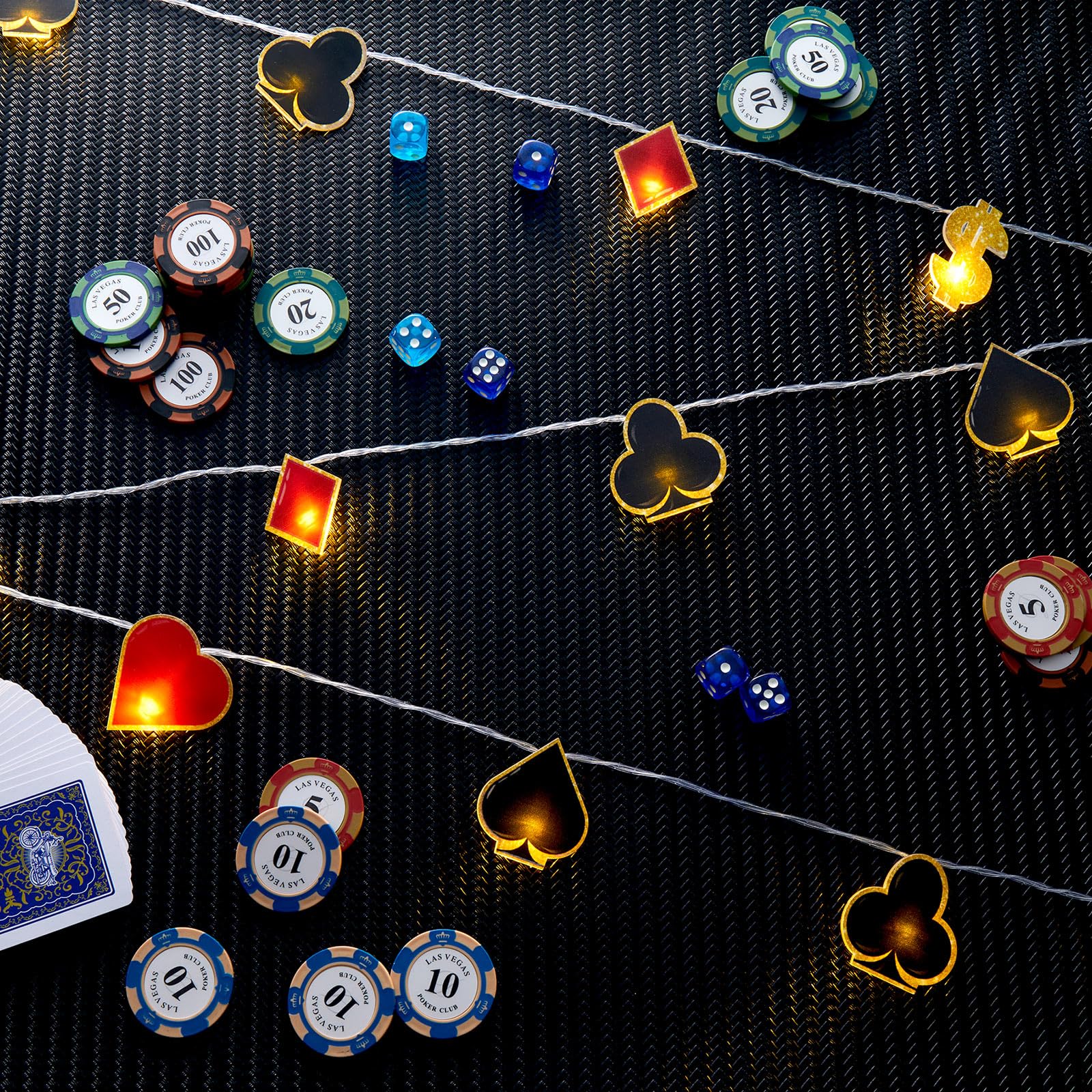 Vihose Casino Theme Party Decorations Las Vegas Poker Party Supplies 20 Led 10 Ft Casino Party String Lights For Casino Night Las Vegas Night Baby Shower Birthday Party Supplies Decor Supplies