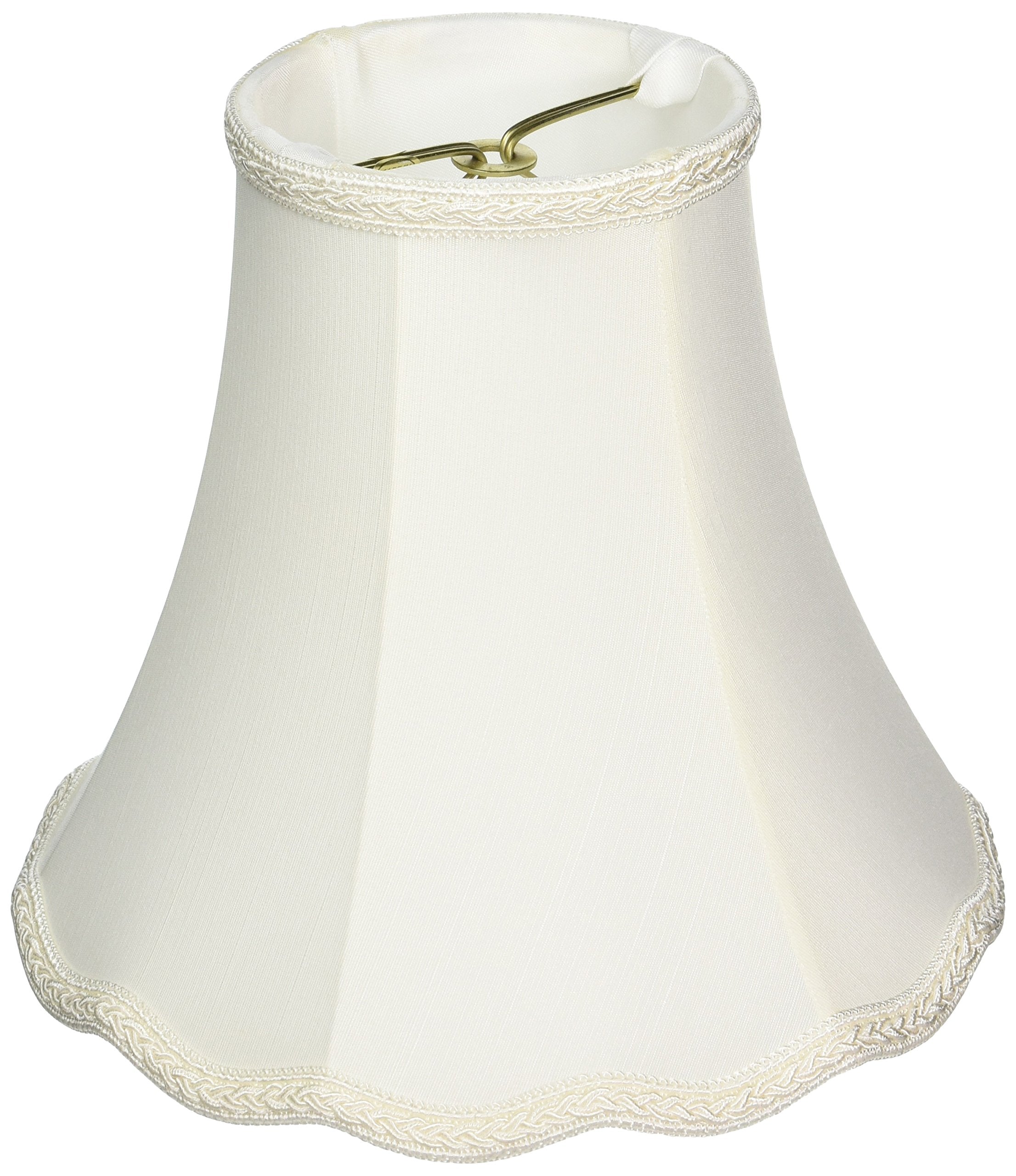 Royal Designs Scalloped Bell Designer Lamp Shade, White, 4 x 8 x 7.25, Round Clip