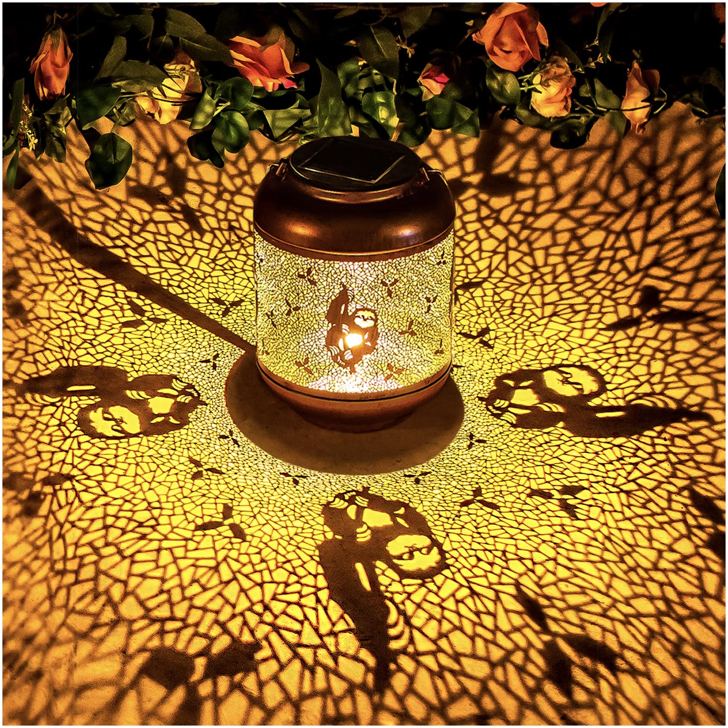 Sloth Solar Lanterns Outdoor Waterproof Hanging Solar Lights Sloth Gifts for Women Men Mom Metal Decorative LED Outdoor Lanterns