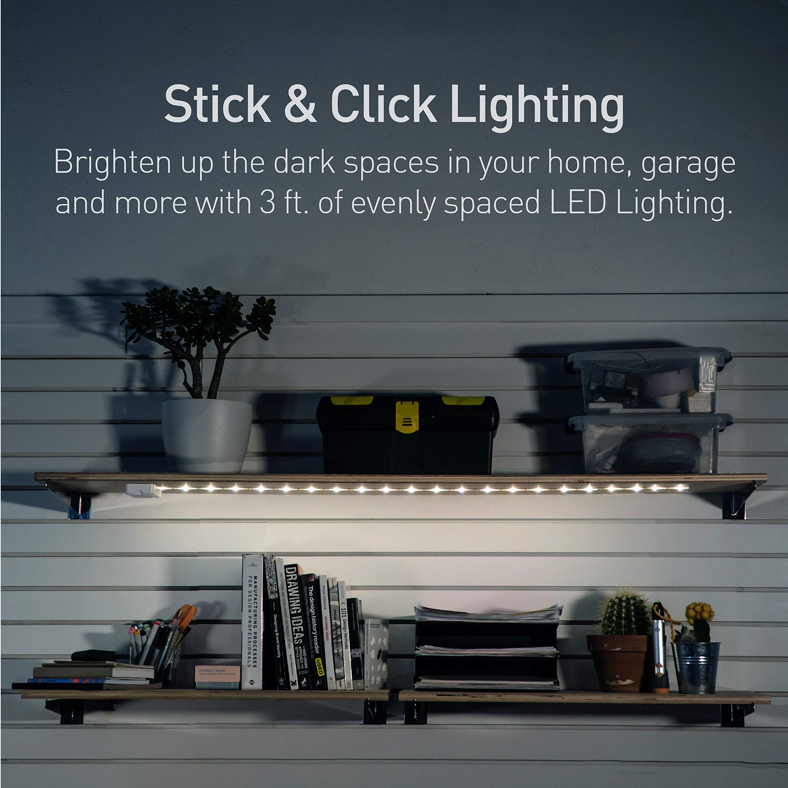 Power Practical Luminoodle Click LED Light Strip - Daylight White, 1-Pack for Cabinets & Shelves