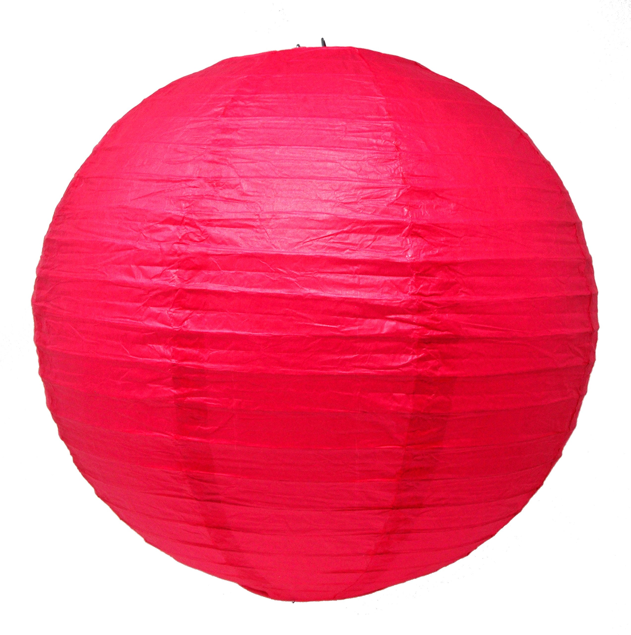 Mudra Crafts Paper Lanterns - 12 in Red Round Japanese Chinese Decorative Hanging Ceiling Lamp Shade
