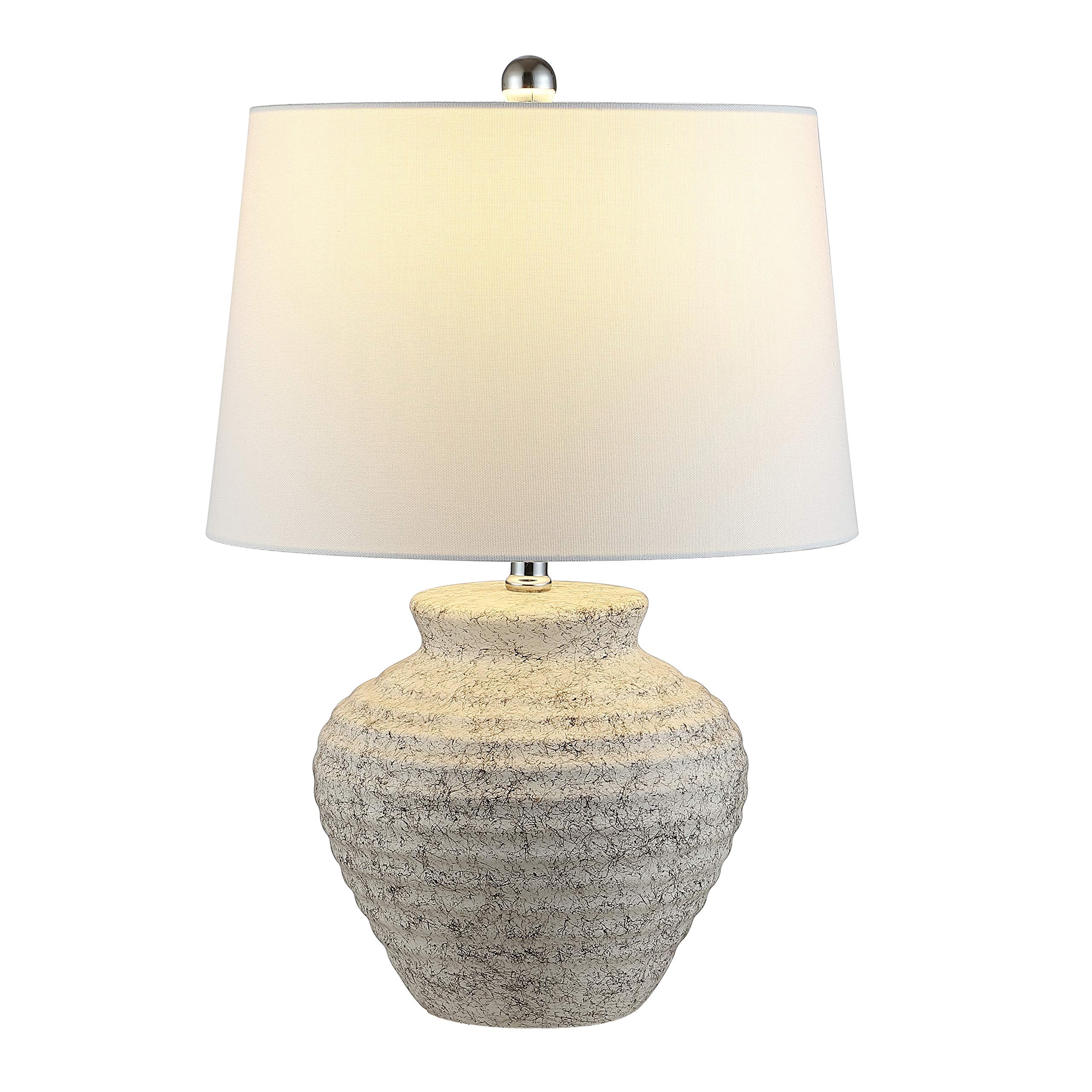 SAFAVIEH Lighting Collection Ledger 23-inch Inch Dark Brown Ceramic Table Lamp (LED Bulb Included)