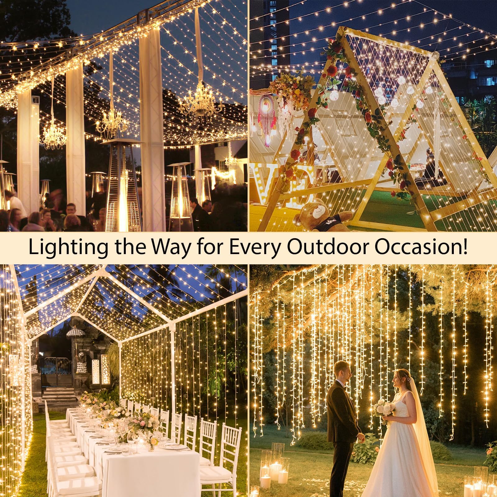 Suddus 300 Led Christmas Lights - Outdoor & Indoor, Warm White, 99Ft Connectable Tree Lights For Xmas Holiday Yard Party Porch D