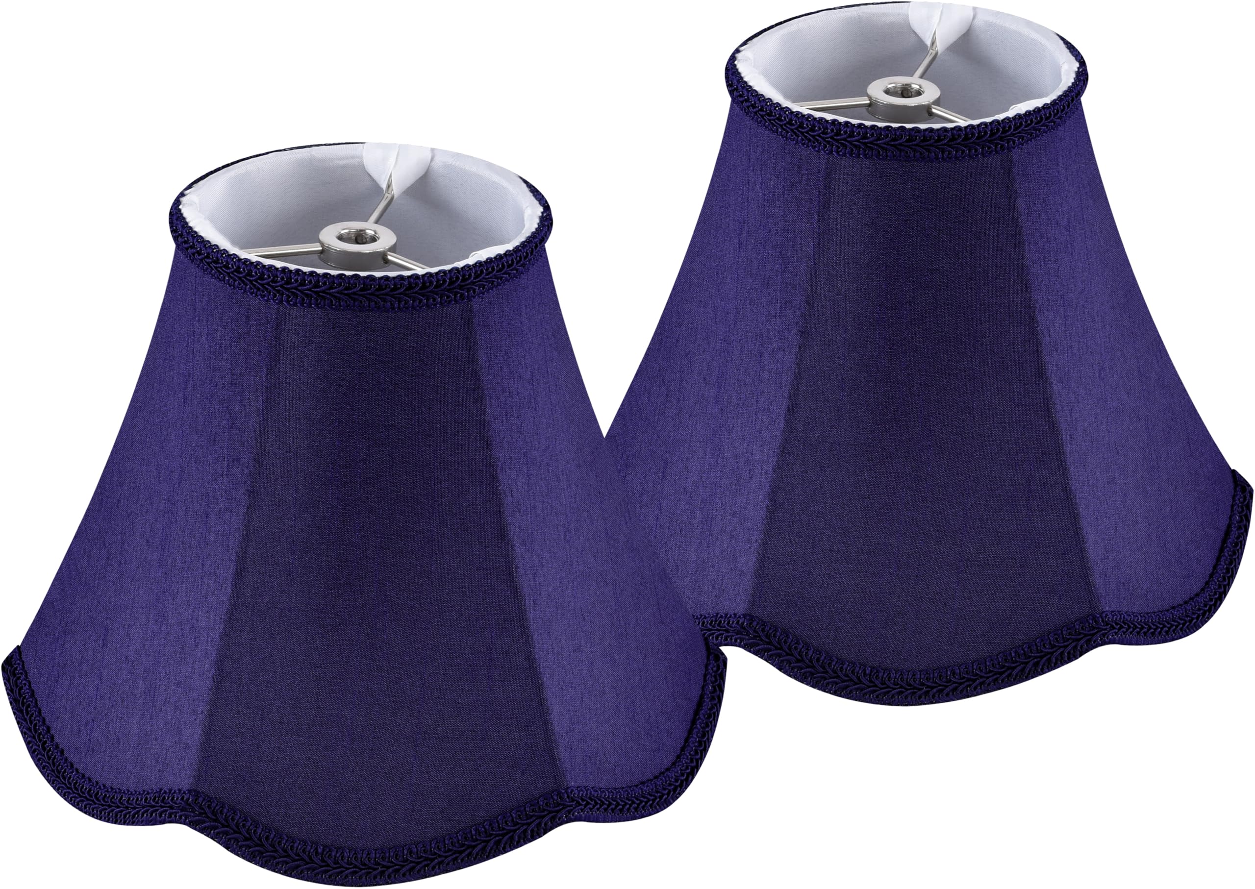 GOSO Set of 2 Small Blue Scalloped Lampshades,4Top  8 Bottom   6.4 High Spider Bell Mini Lamp Shade for Table Lamps/Wall Lamp,Ba