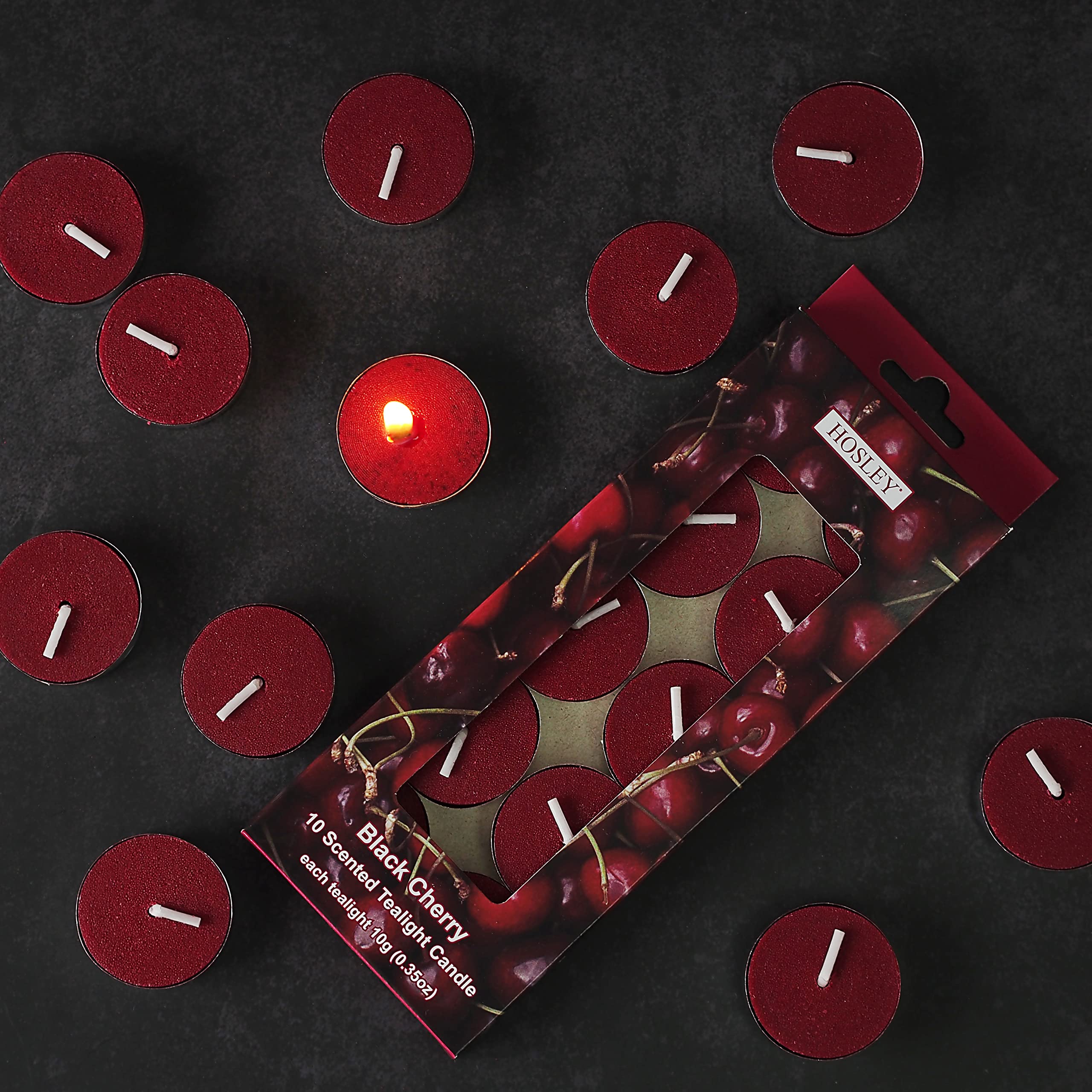 Hosley 120PCs Bulk Pack Black Cherry Fragrance Highly Scented Tea Light Candle. Ideal for Wedding Church Vigil Emergency Lantern