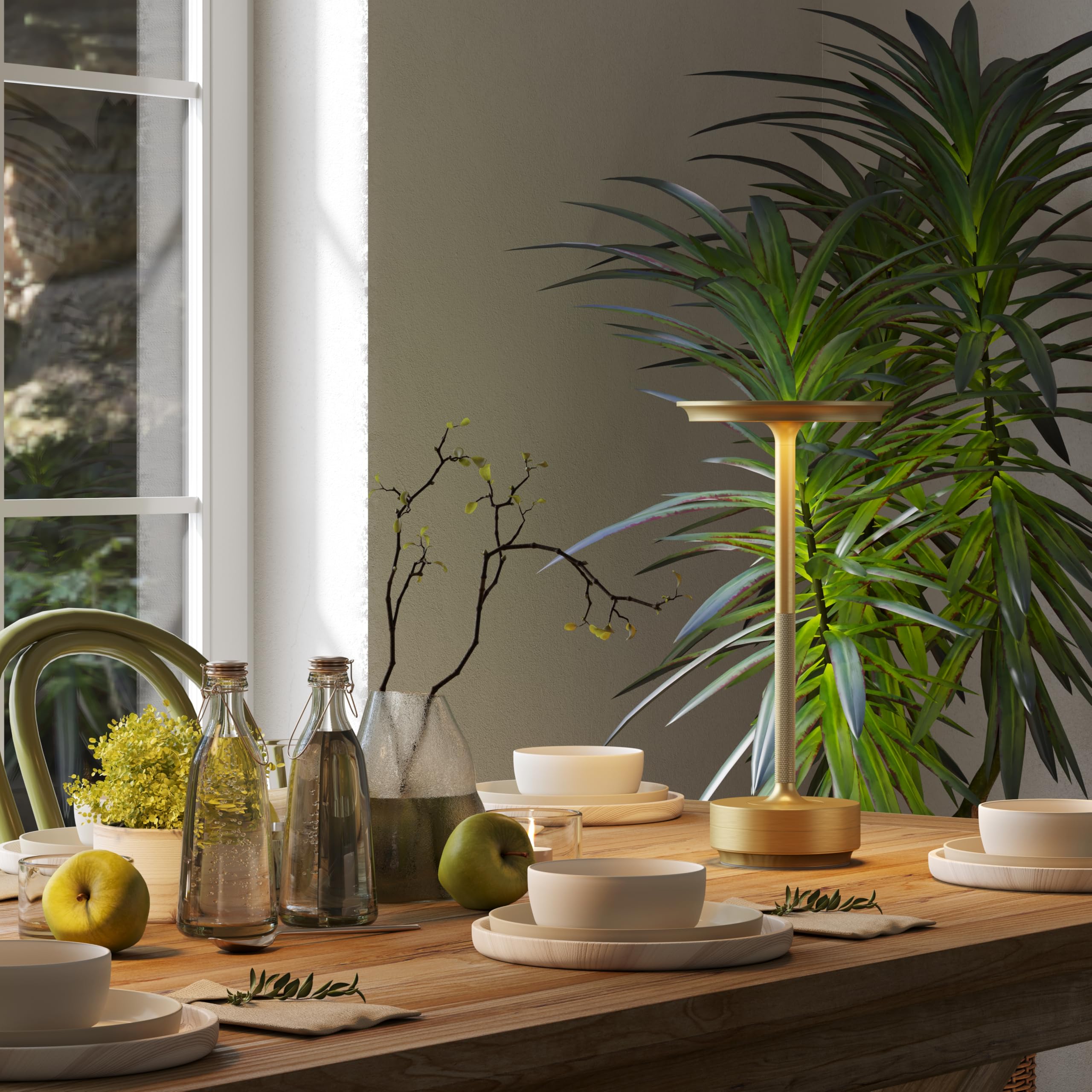 Ztflos Cordless Led Table Lamp,Portable Rechargeable Usb-C Battery Operated Table Lights Ip54 Waterproof 3 Levels Brightness Lig