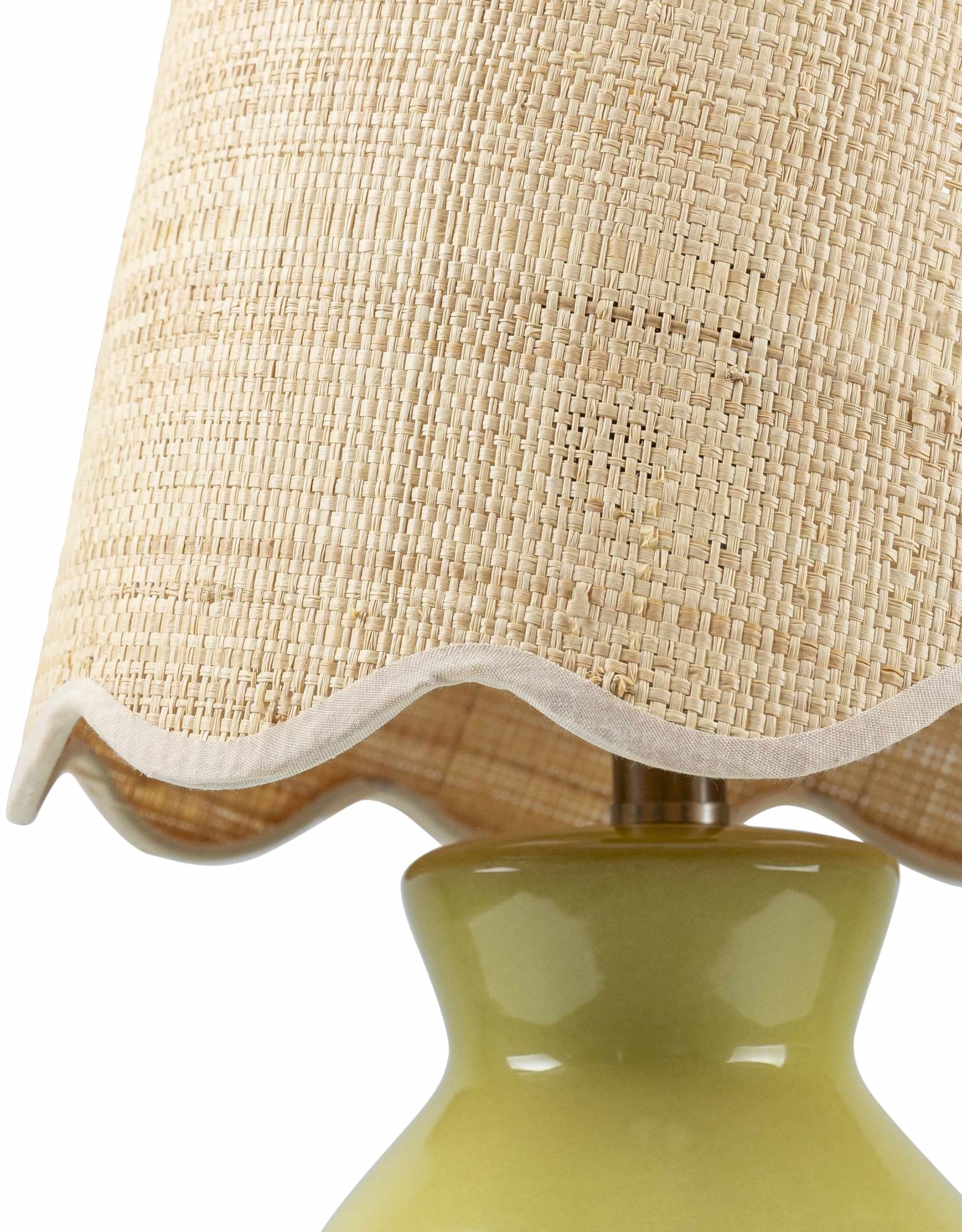 Boutiquerugs Salgareda Boho Ceramic And Jute Bedside Table Lamp For Bedroom Nightstand - End Side Table Lamp For Living Room - S