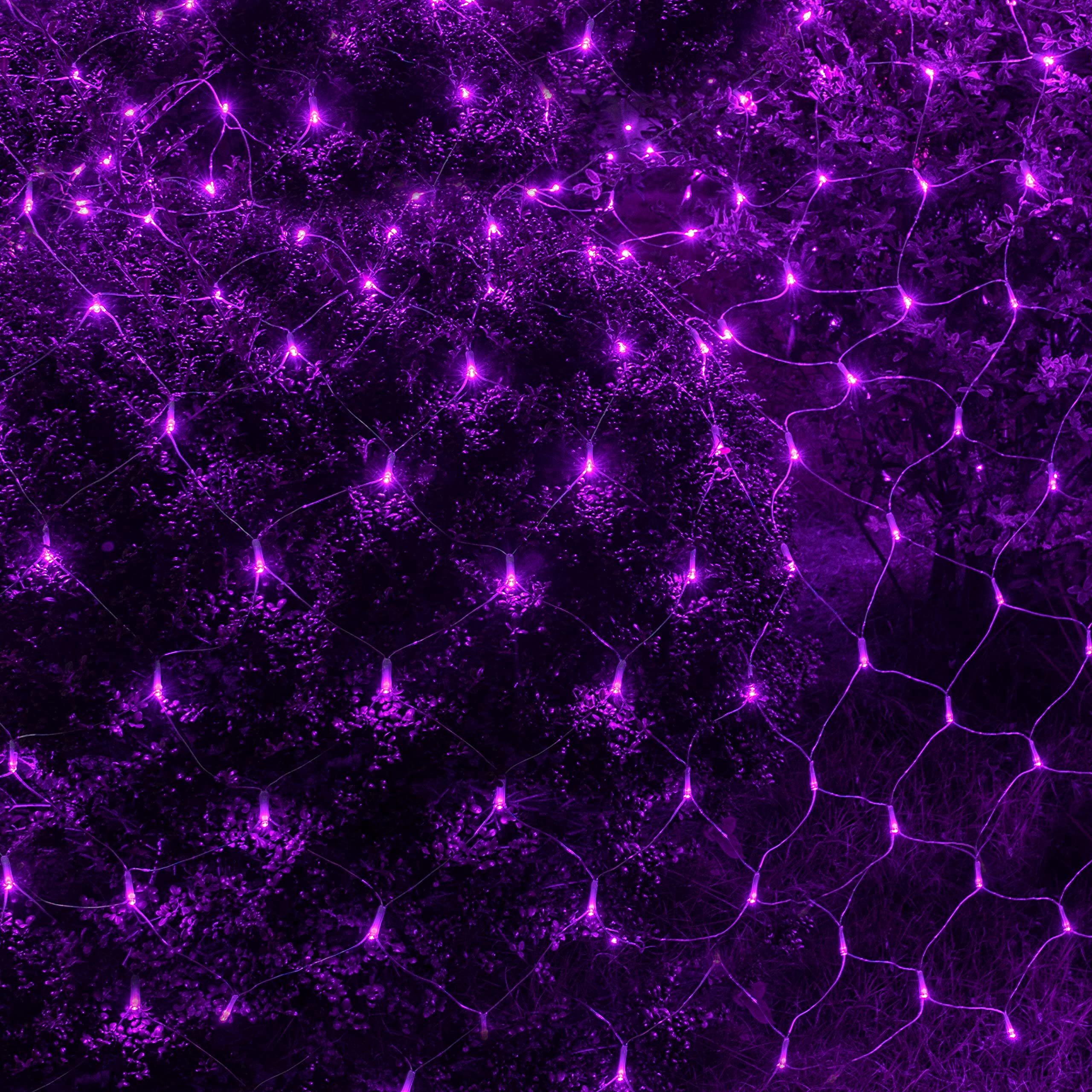 Dazzle Bright 200 Led Purple Net Lights, 9.8Ft X 6.6Ft, 8 Modes For Indoor