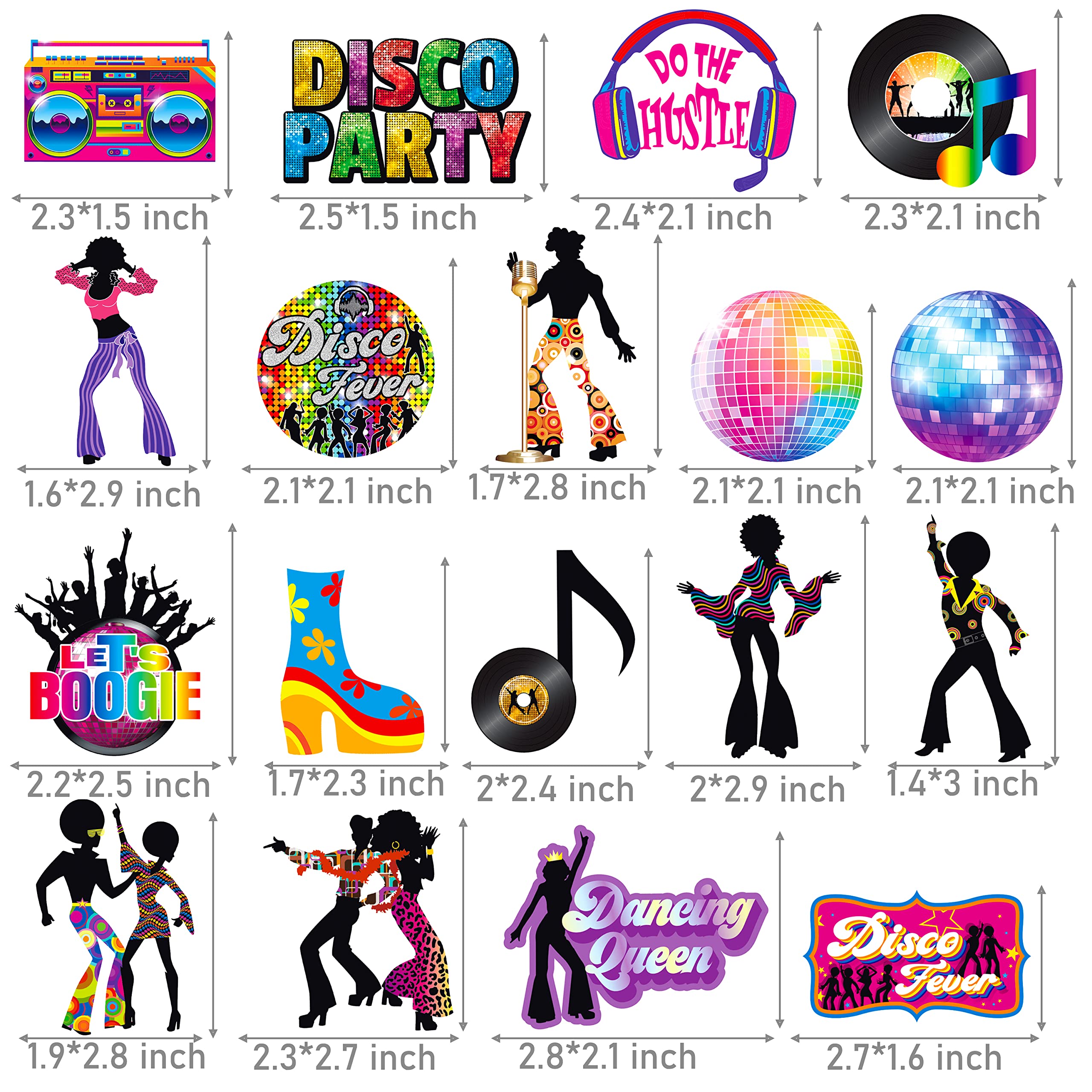 C L Cooper Life Disco Party Cupcake Toppers, 36pcs, Plastic & Rhinestones, Mixed Silver and Gold, 70s 80s Theme Decoration, Model CUPCAKE TOPPER-