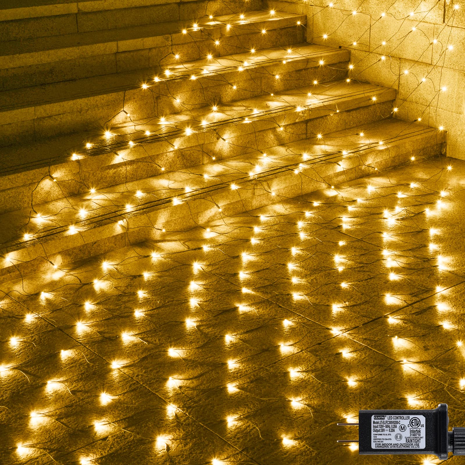 360LED Net Lights, 21ft x 5ft Connectable Christmas Outdoor String Mesh Lights with Memory Function, 8 Modes Waterproof Fairy Li