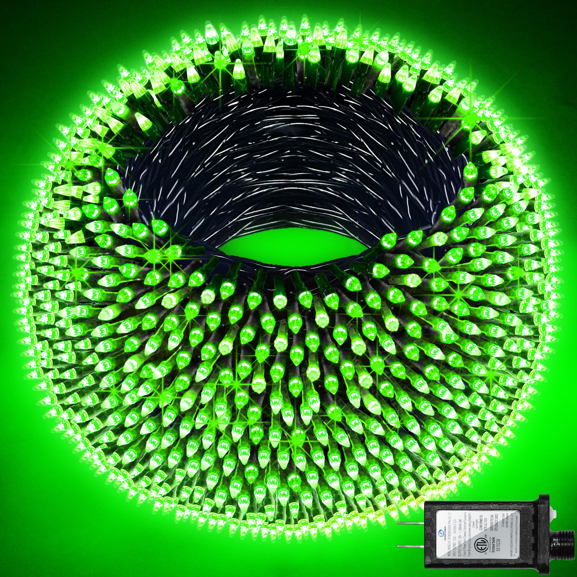 Quhuatu 1500 Led 470Ft Christmas Lights Outdoor 12 Lighting Modes Christmas String Lights With Timer  Dimmable Plug In Green Led Stringlights Waterproof For Yard Tree Wedding Party Holiday Green