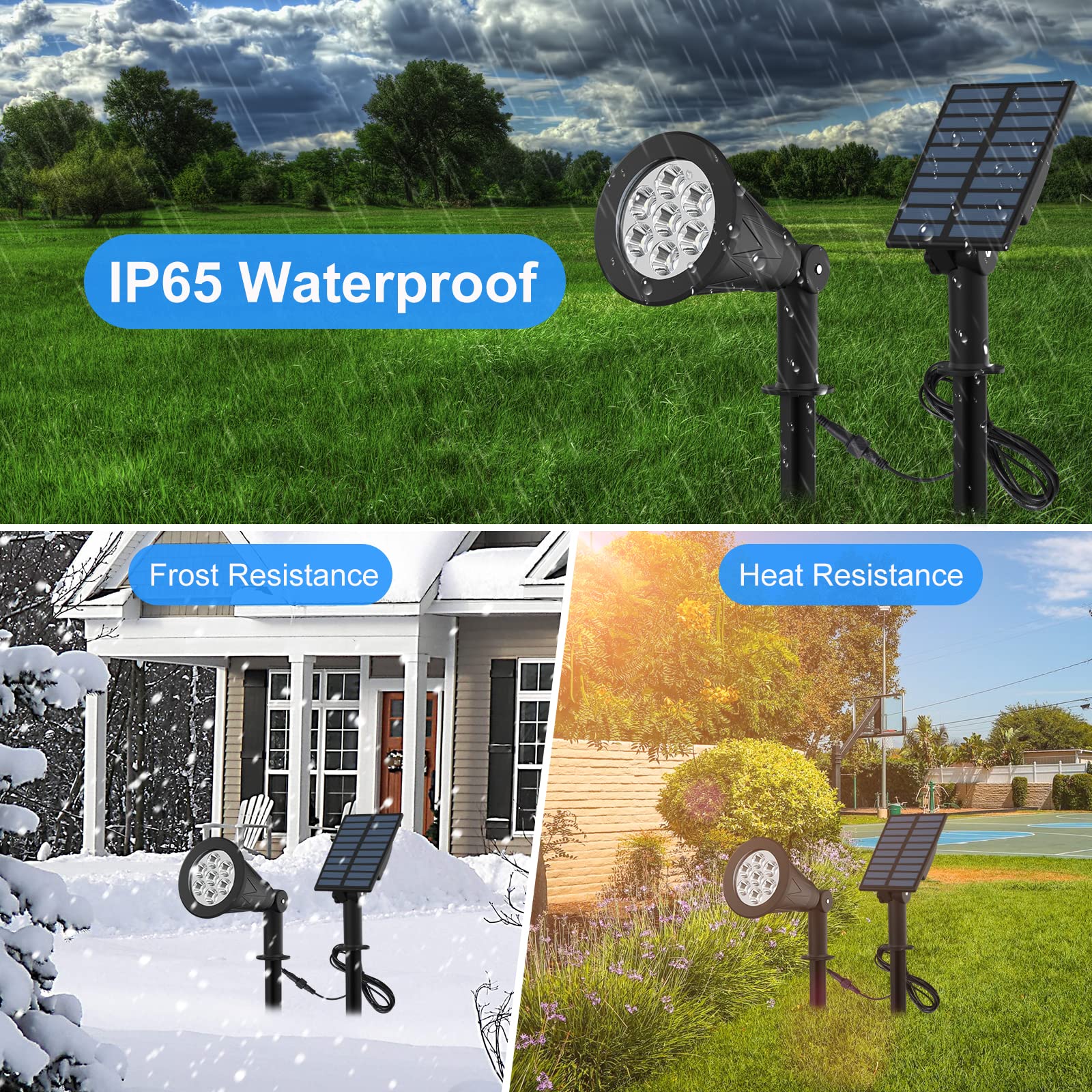 Christmas Solar Landscape Spotlights Color Changing 4 Pack, T-Sunus Halloween Solar Spot Lights Outdoor Waterproof Garden Pond L