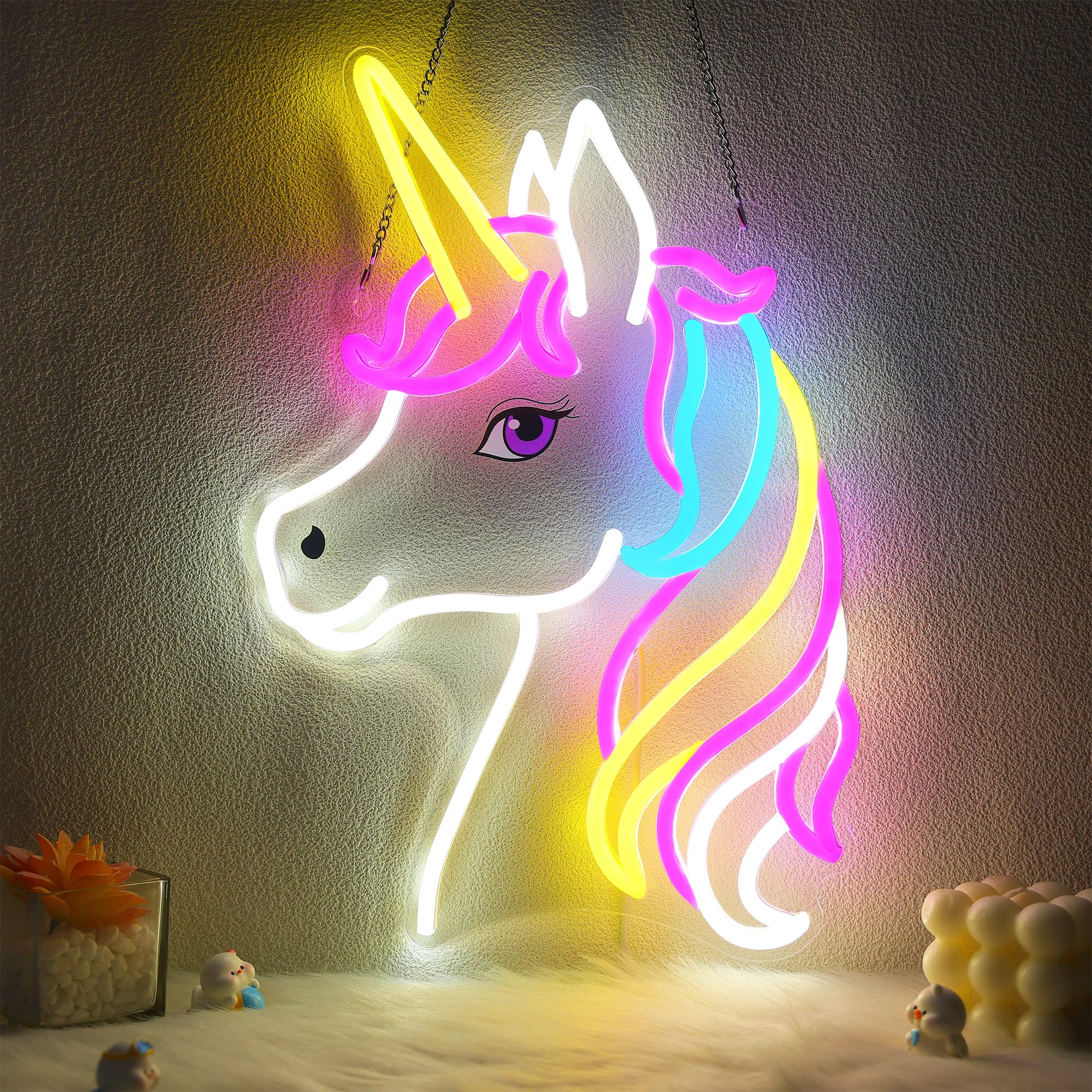CoolGift Mart Unicorn Neon Sign, Unicorn Lamp Wall Decor, Dimmable Birthday Party Decorations for Home, Patio, Garden, Restauran