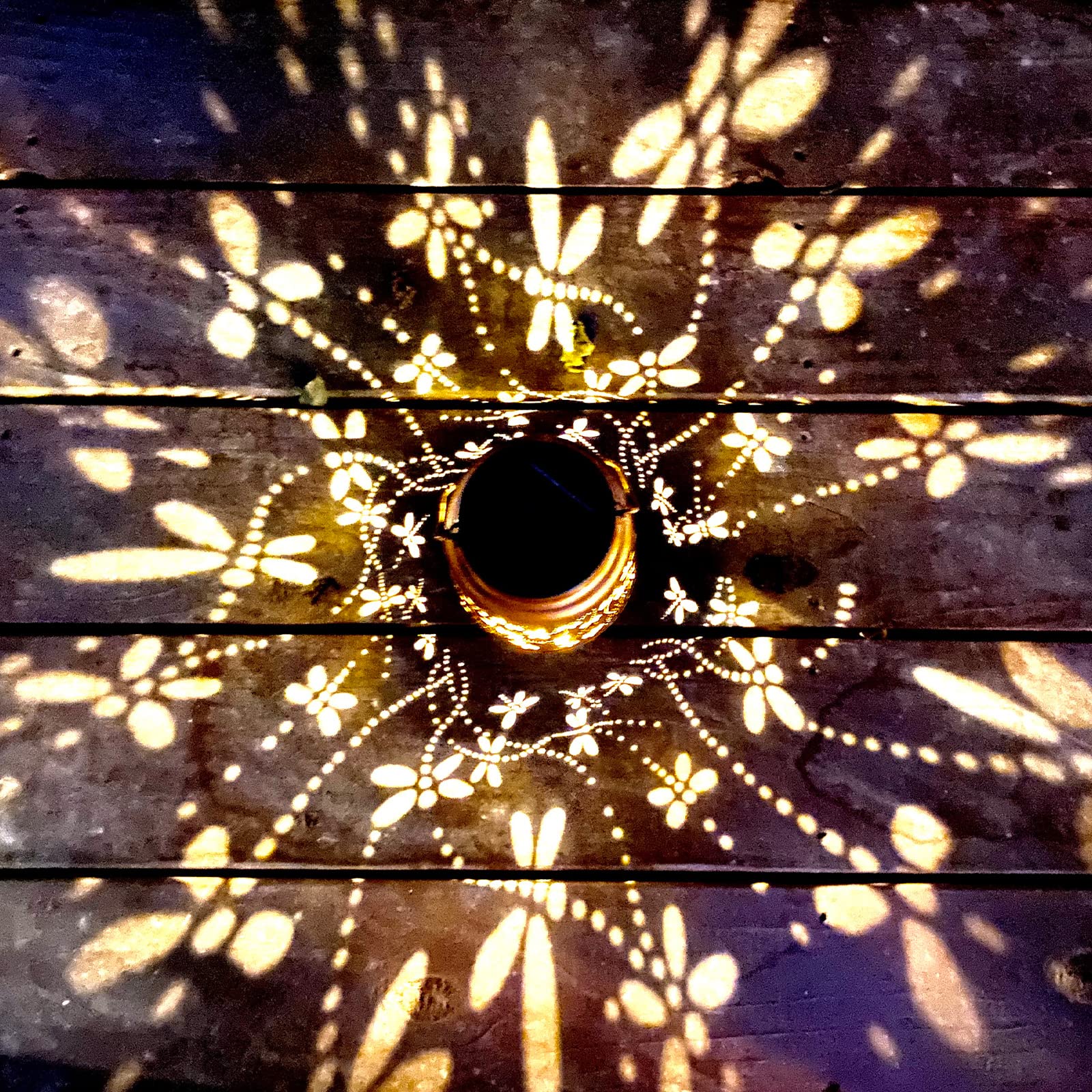 Solar Lantern Lights Outdoor Hanging, Metal Decor Lanterns-Waterproof Led Decorative Light For Garden, Patio, Yard Tree (Dragonf