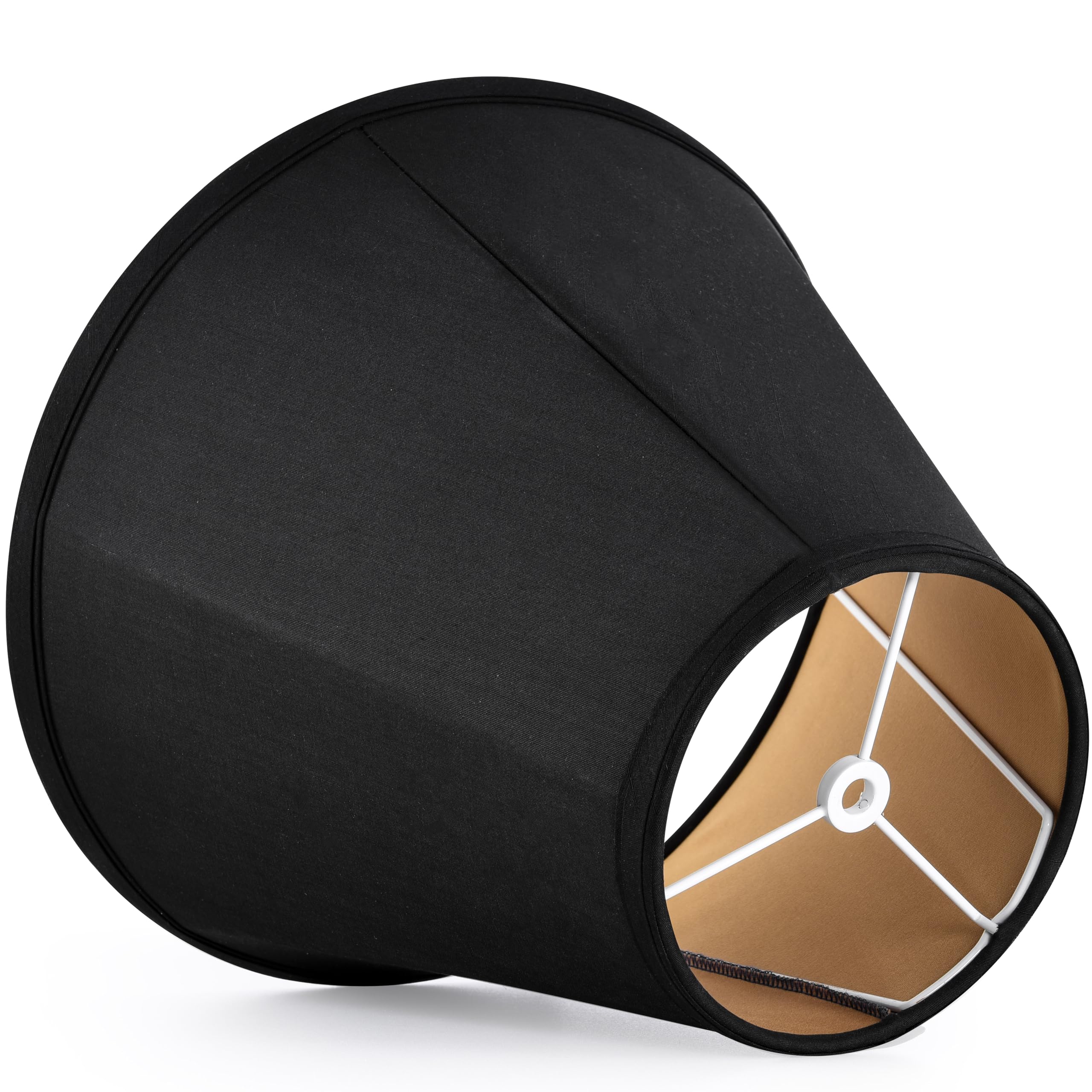Go&So Black Bell Lamp Shades Set Of 2 Meduim Lamp Shade 6'' Top X 13'' Bottom X 10.6'' High(Spider Fitter) Modern Lampshade For
