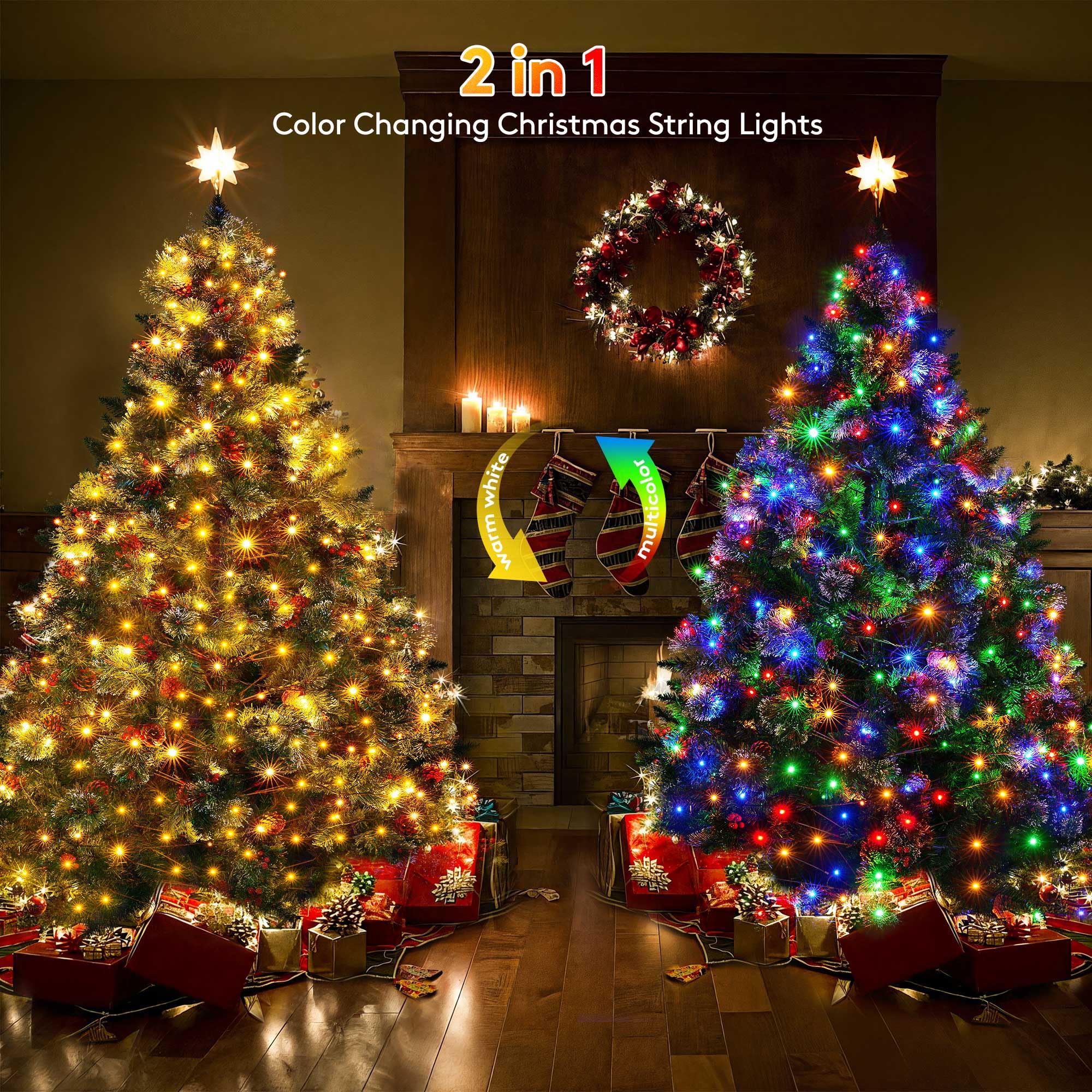 Blctec Christmas Lights, 300 Led 108Ft Ul Certified Color Changing Christmas Tree Lights With Remote, 11 Modes, Timer, Waterproo