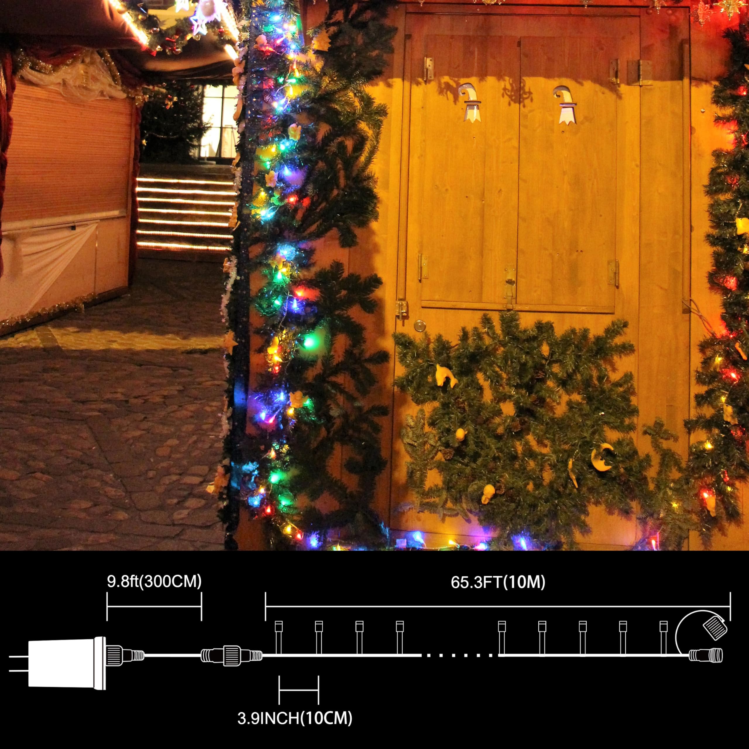 Lamphome 33Ft Easter Lights  100 Led Green Wire Fairy Starry String Lights Plug In  11 Lighting Modes  For Indoor Outdoor Xmas Tree Wedding Party Decoration (Multicolor)