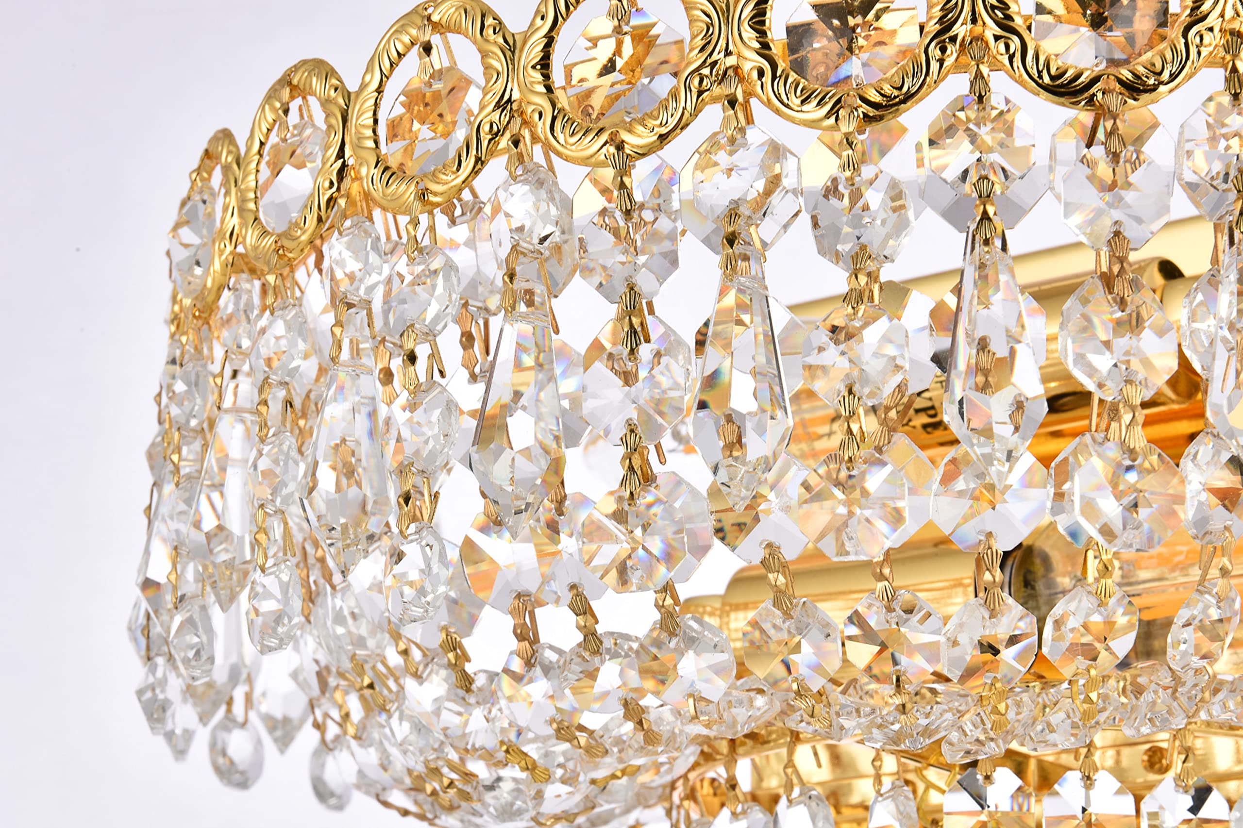 Elegant Lighting Century 2-Light Wall Sconce, Chrome Finish, Crystal, 12in x 6in, Model 1900W12C/RC
