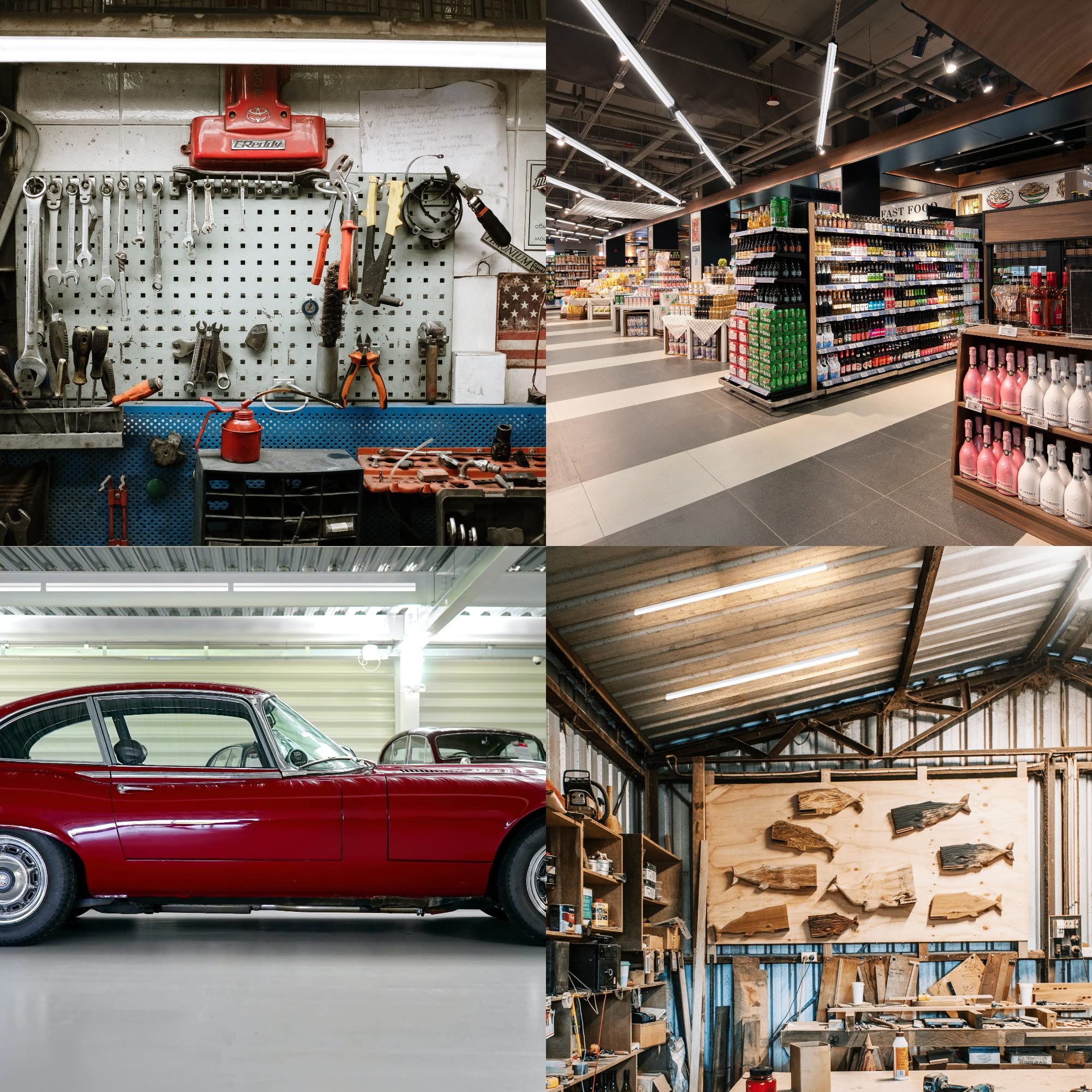 Sunlinkco (6 Pack) 4Ft T5 Led Integrated Fixture, 6500K,20W,2300Lm(Super Bright White) Linkable Led Shop Light,Garage Light,Ceiling And Cabinet Light,Strip Light,Corded Electric With On/Off Switch