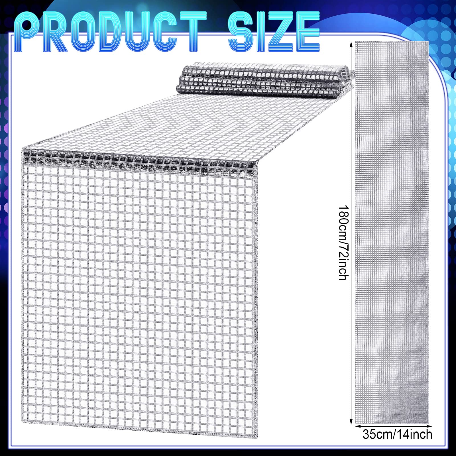 Marsui Disco Party Decor Set - 121 Pcs with 25 Disco Balls, Paper Plates, Cups, Napkins, Table Runner - Black & Silver