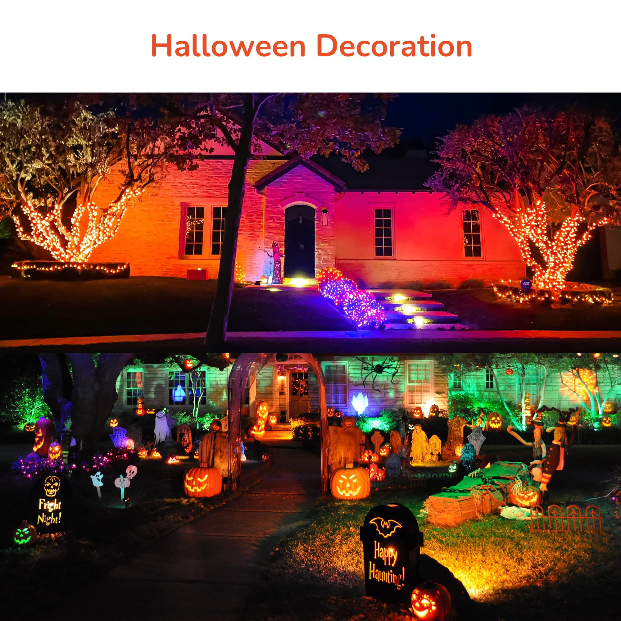 EDISHINE PAR38 Orange LED Flood Light Bulbs, Dimmable, 18W Equivalent, 2 Count, E26 Base, ETL Listed for Christmas Decorations