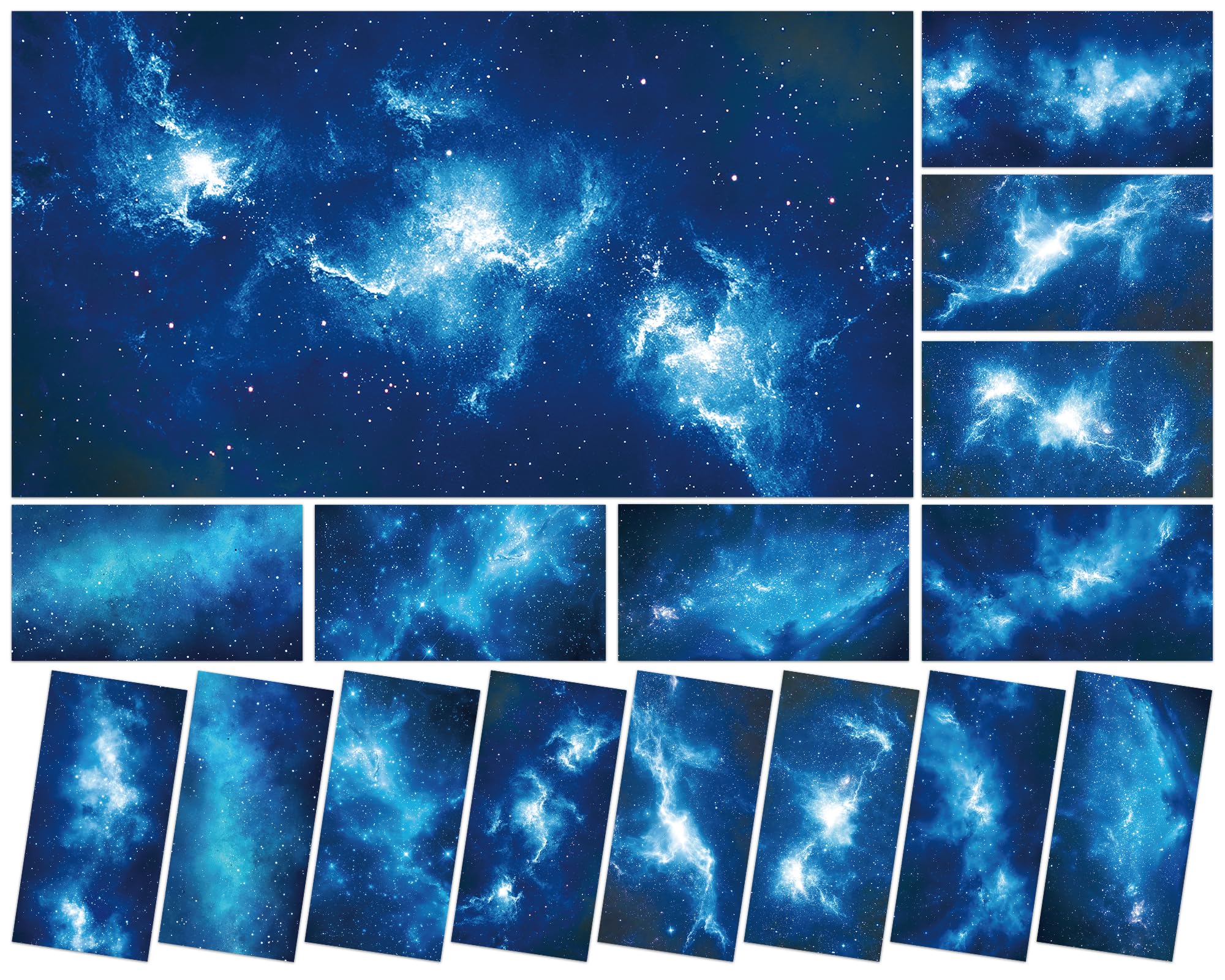 Wiooffen 8 Pcs Fluorescent Light Covers, Magnetic Filter, 4x2 Feet, Polyester, Starry Sky Blue, Model YM0848