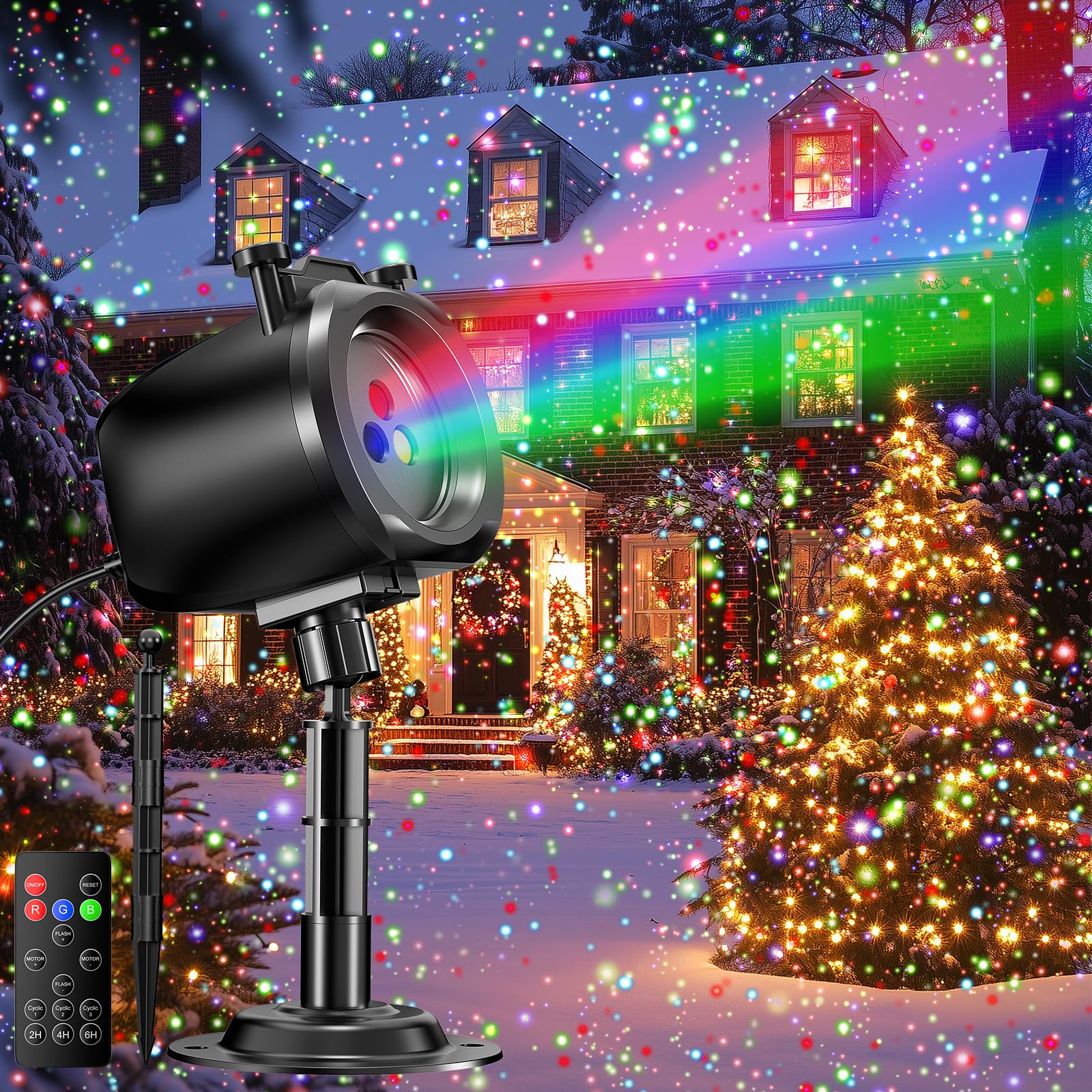 Christmas Laser Projector Light Outdoor  Rgb 3 Colors Laser Lights With 24 Patterns  Ip65 Waterproof Star Projector Firefly Moving Lights Show Decor For Garden Yard Christmas Halloween Holiday Party
