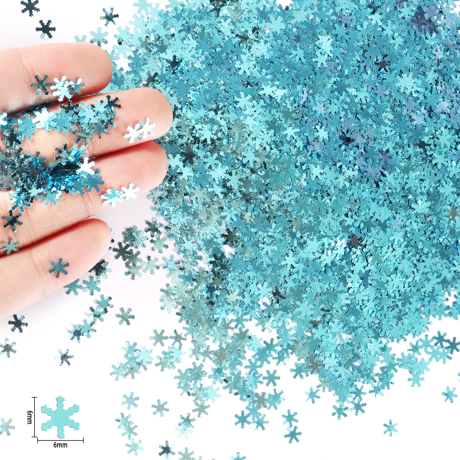 Renfio 175 Oz 50G Snowflake Confetti Glitter Snow Flakes Shape Shiny Sequin Glitters Resin Sparkle Chunky Sequins For Diy Mold A