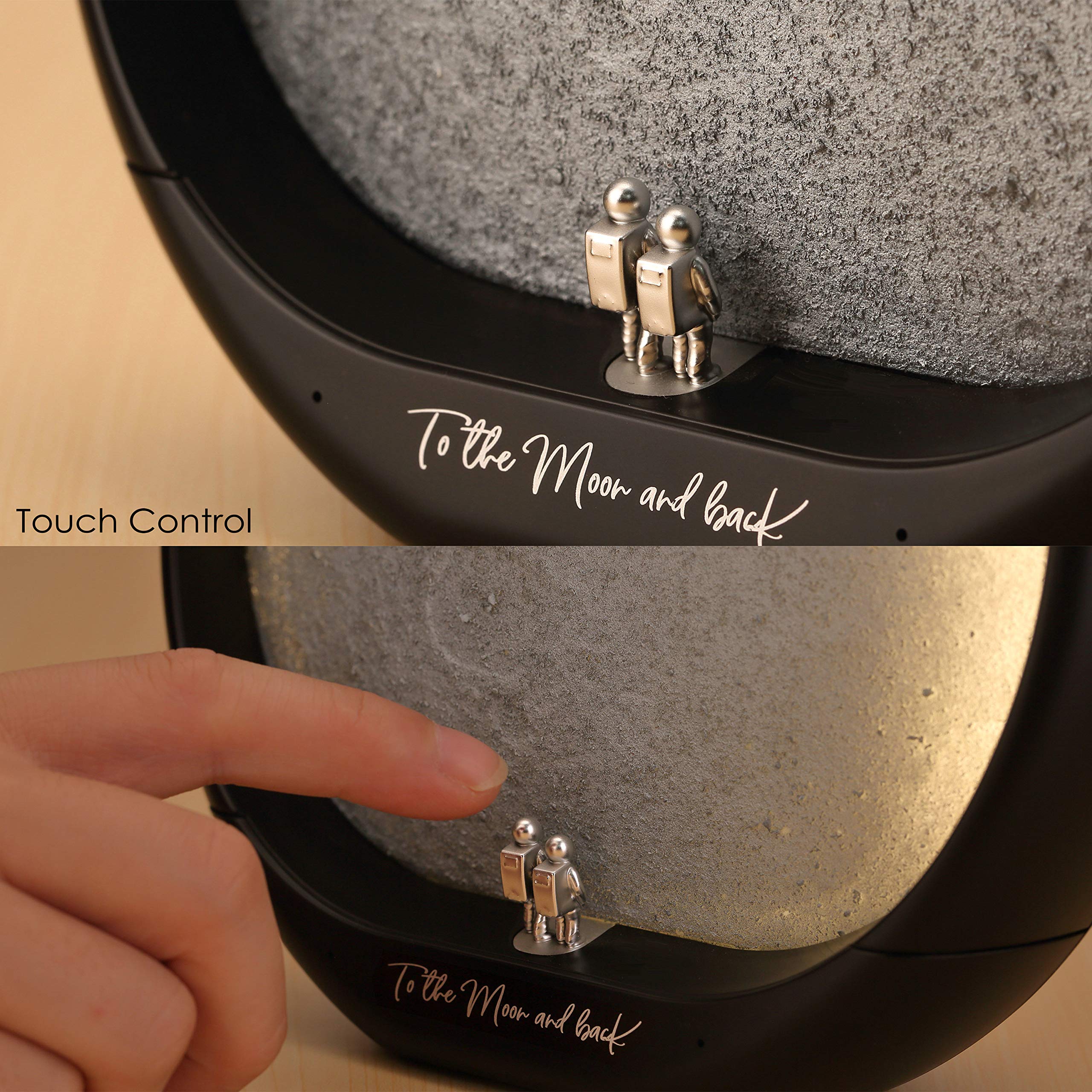 Mamre Moon Décor Lamp - Black Lunar Landing Gift For Anniversary, Valentine'S Day & Astronomy Lovers