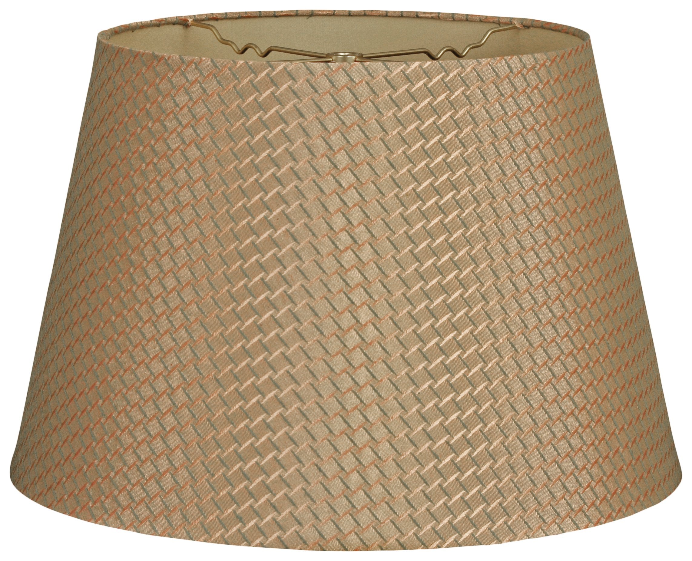 Royal Designs, Inc. Hb-606-16Gg Tapered Shallow Drum Hardback Lamp Shade, Green Gold, 12 X 16 X 11