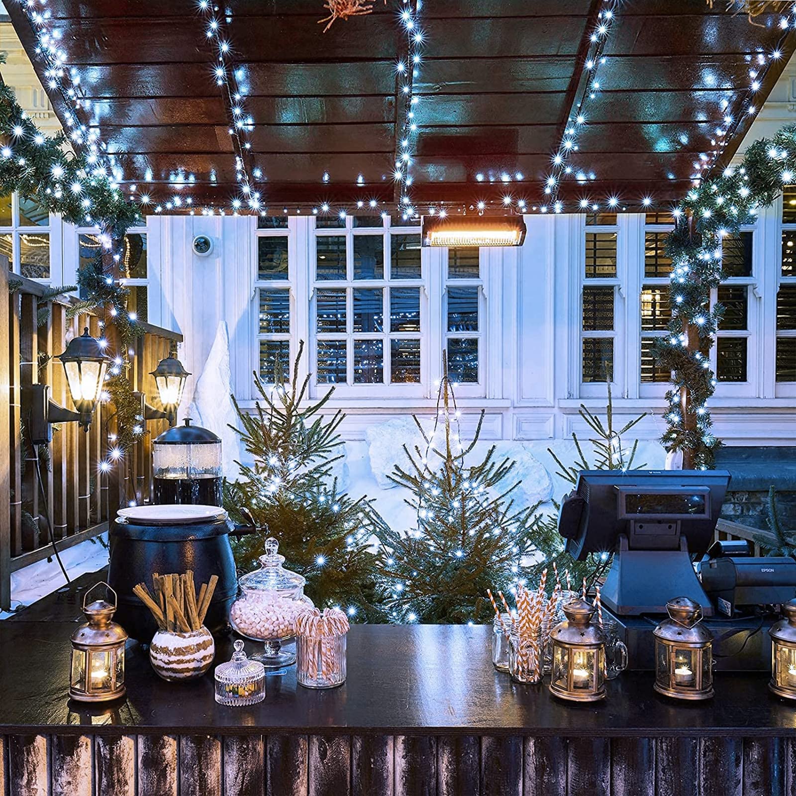 Jmexsuss 2 Pack Solar String Lights For Outside, Total 400 Led 151Ft Solar Christmas Lights Outdoor Waterproof, 8 Modes White Solar Lights For Patio Yard Tree Garden Christmas Decorations