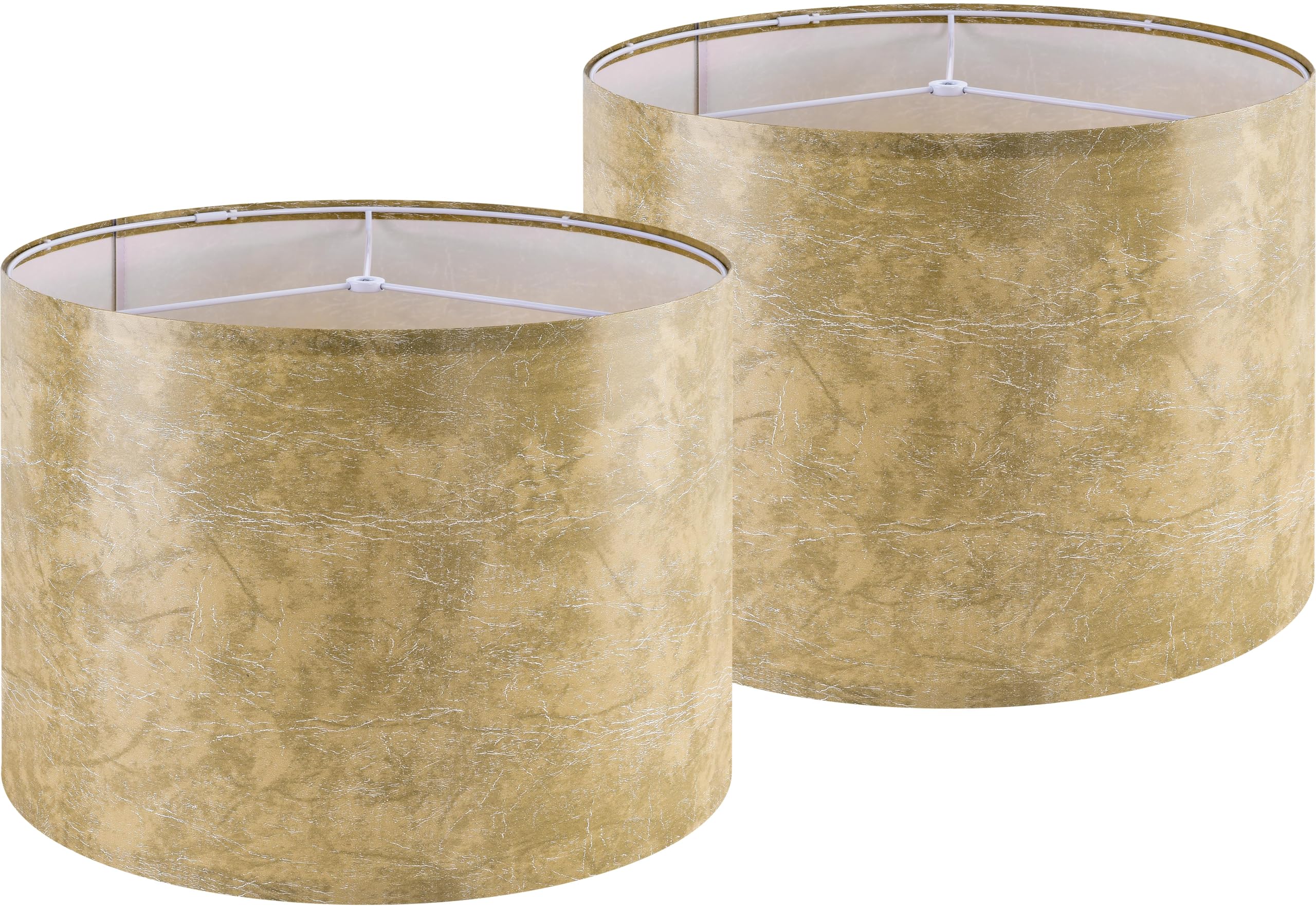Imitation Leather Fabric Drum Lampshade Set of 2 Large Lampshade 16Top x 16Bottom x 12High(Spider) Modern Lamp Shade for T