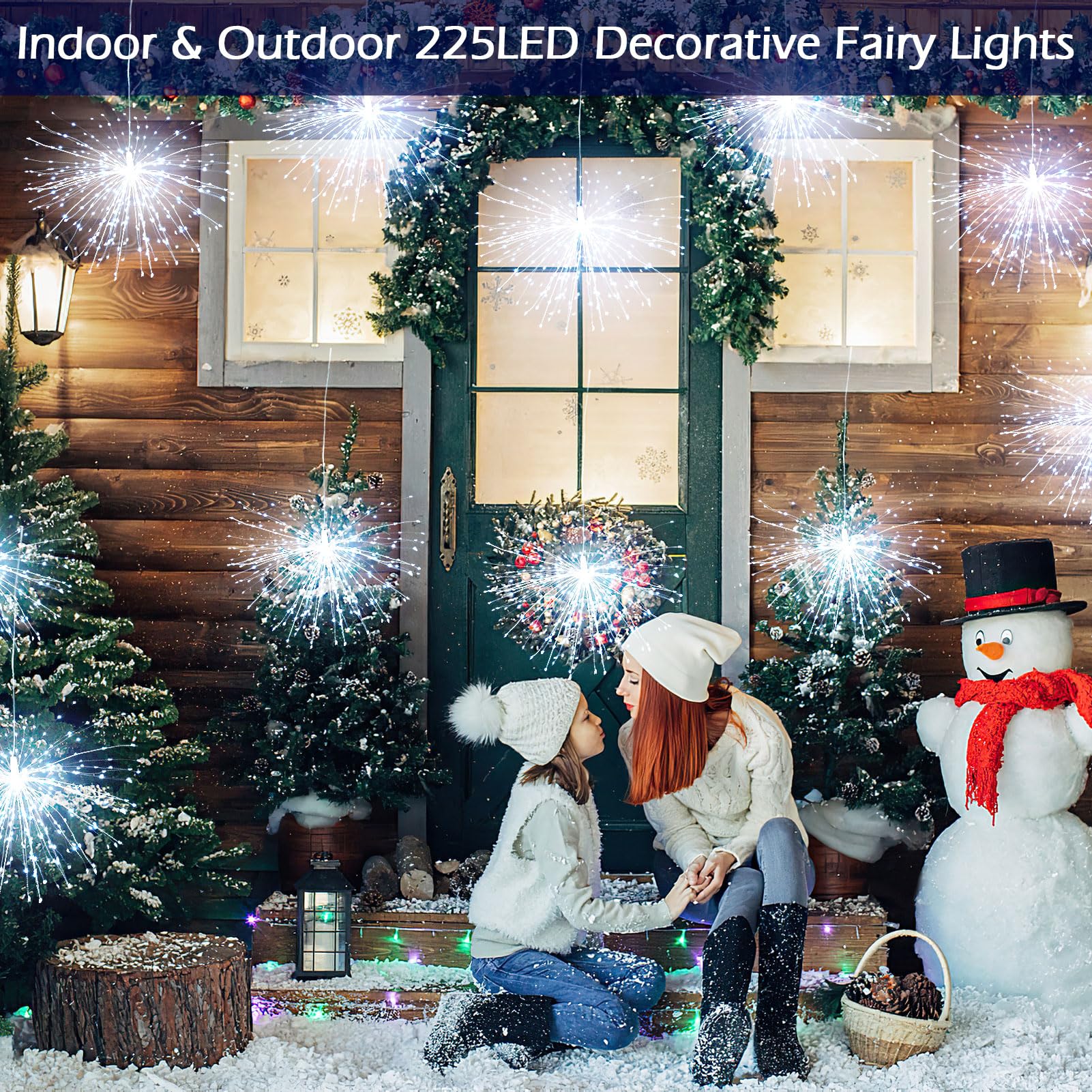LetsFunny Fairy String Lights, 225 LED, 8 Modes, Dimmable, 4 Pack, Cool White, Copper, Model LH-BOM-YHD225