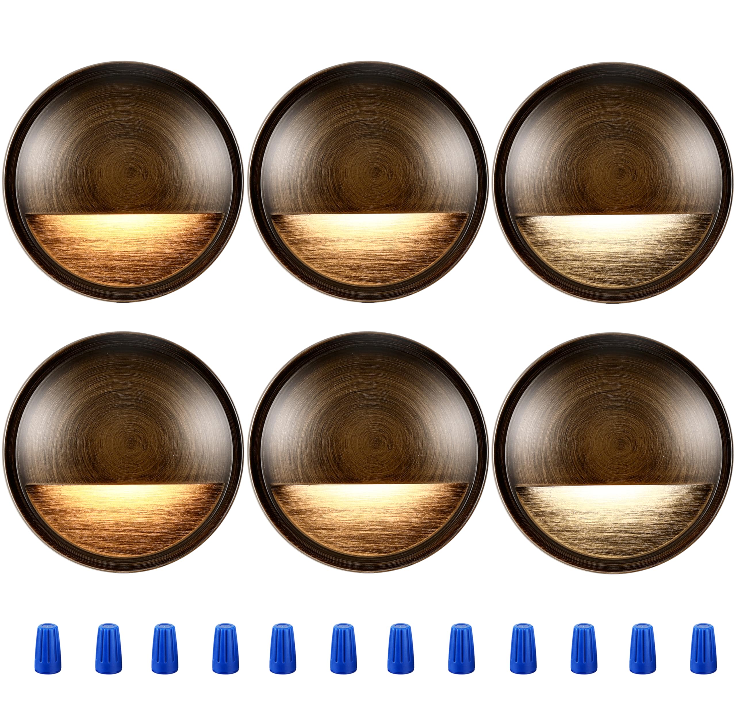 CLOUDY BAY Low Voltage LED Deck Lights 3CCT 3W 12V-24V AC/DC Bronze Finish 6 Pack
