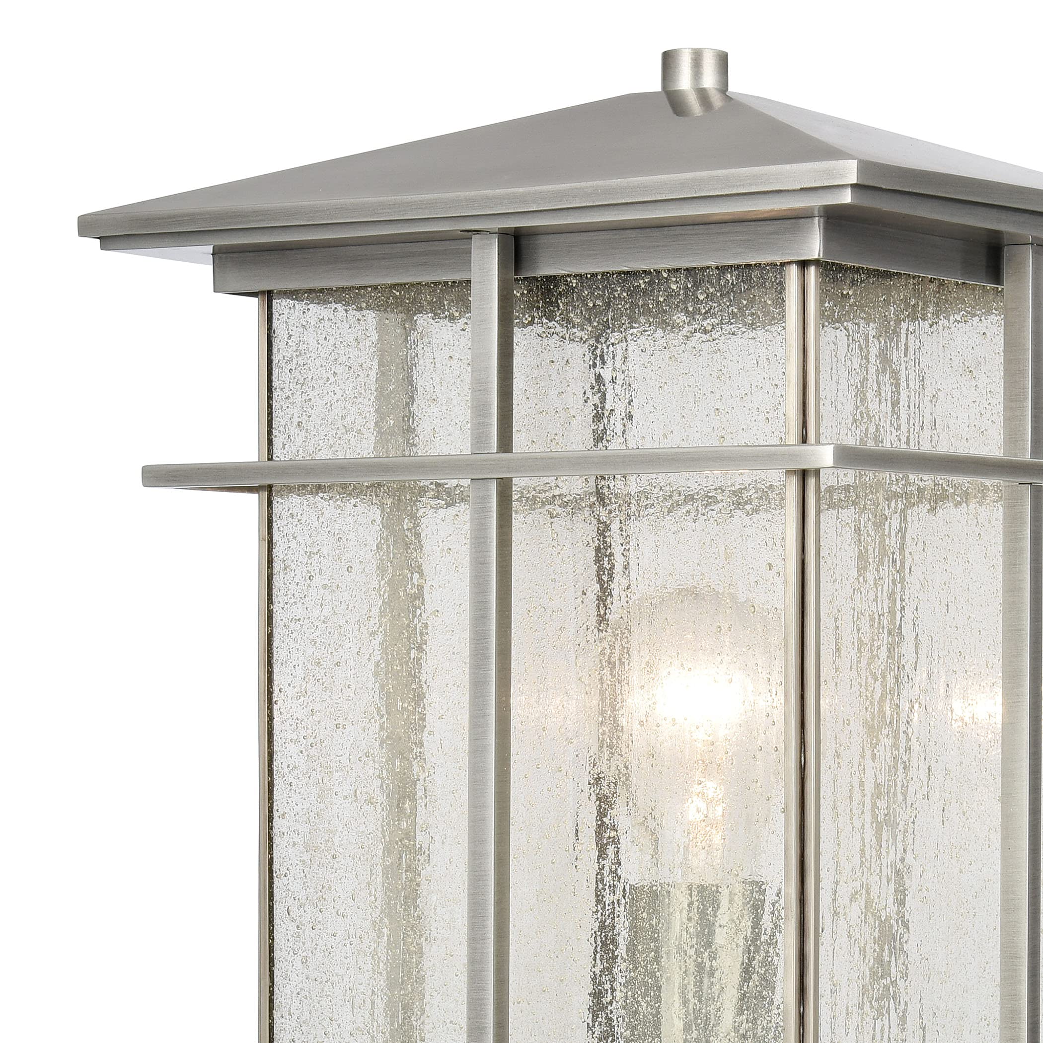 Elk Lighting Oak Park 1-Light Post Mount, Antique Brushed Aluminum, Alloy Steel, 21.26” Height