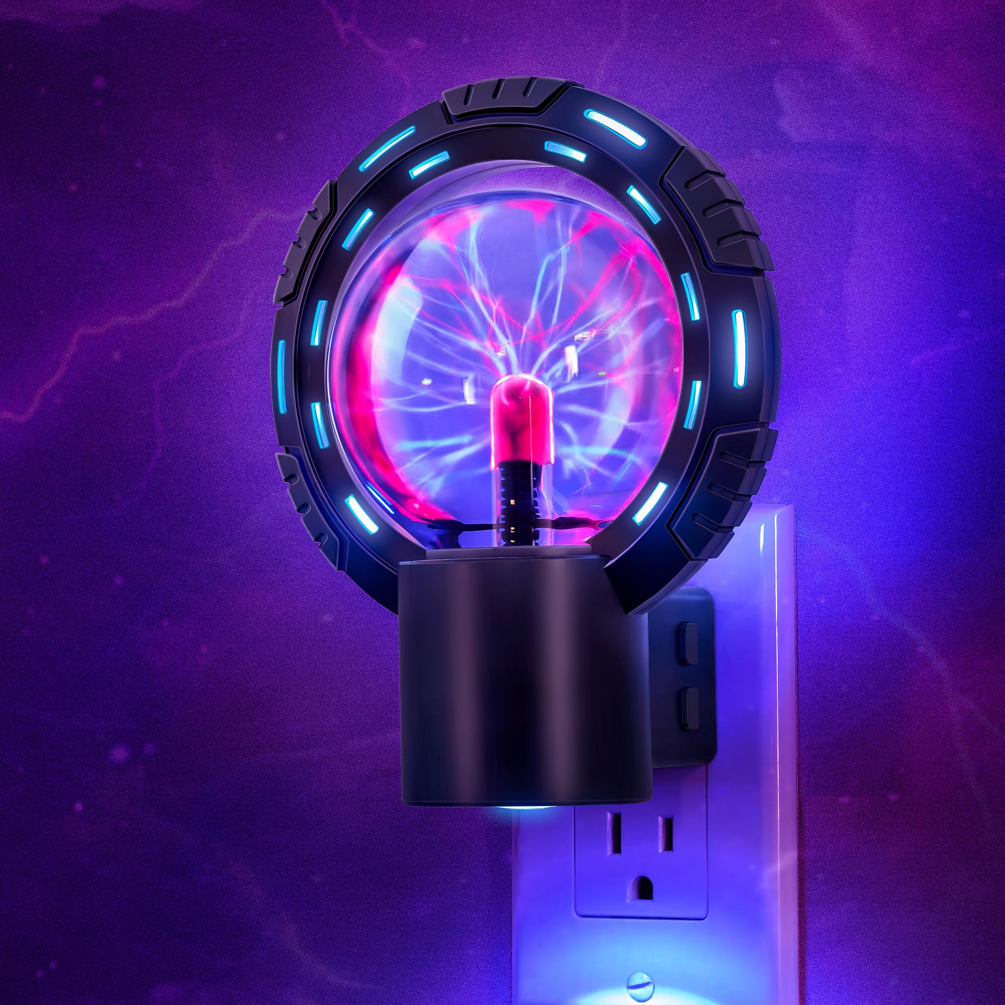 Briignite Plasma Ball Night Lights, RGB Changing Electrostatic Globe Plasma Lamp Game Room Decor, Night Light Plug into Wall, Du