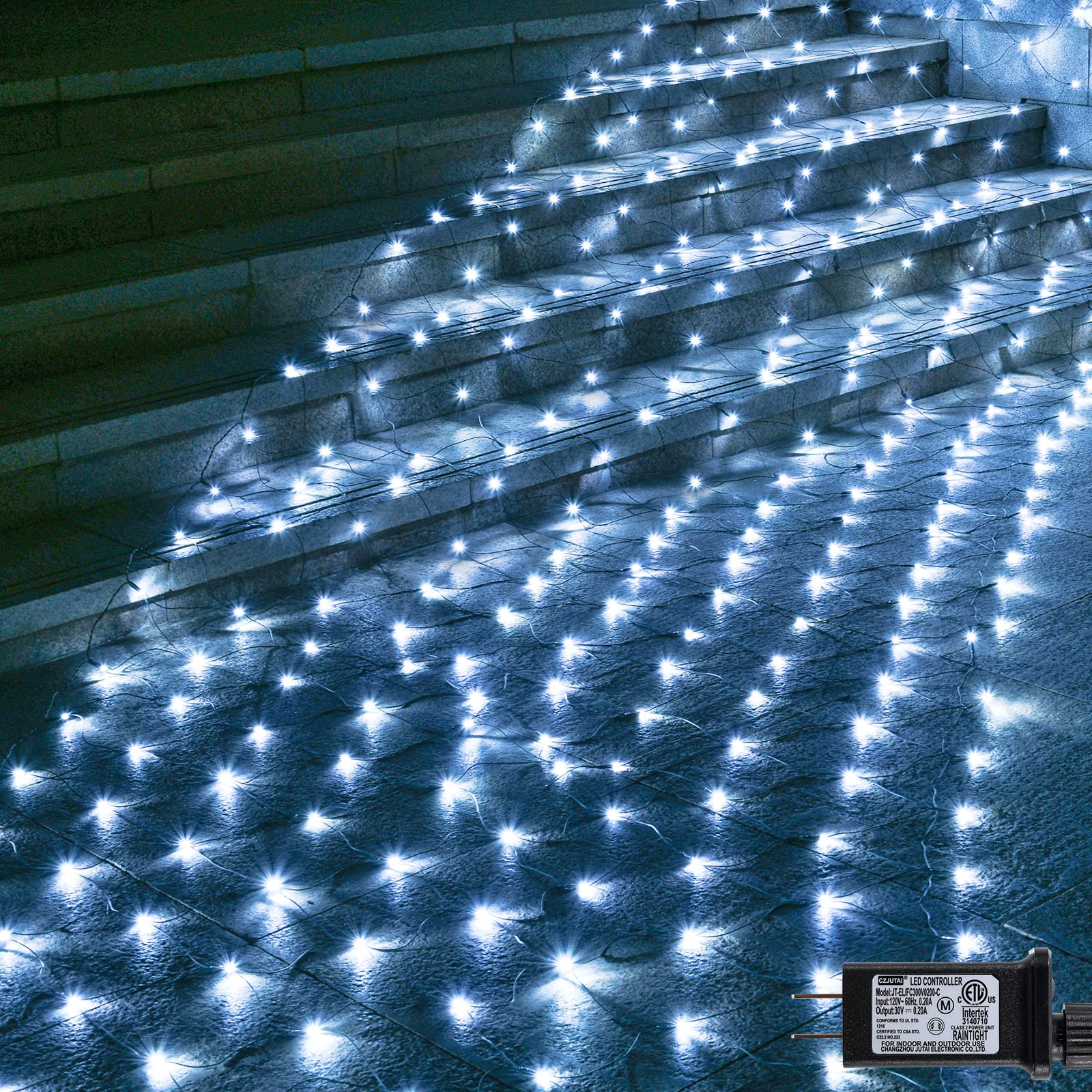 OYCBUZO 360LED Net Lights Outdoor, 21ft x 5ft Connectable String Mesh Lights 8 Modes with Memory Function, Christmas Netting Lig