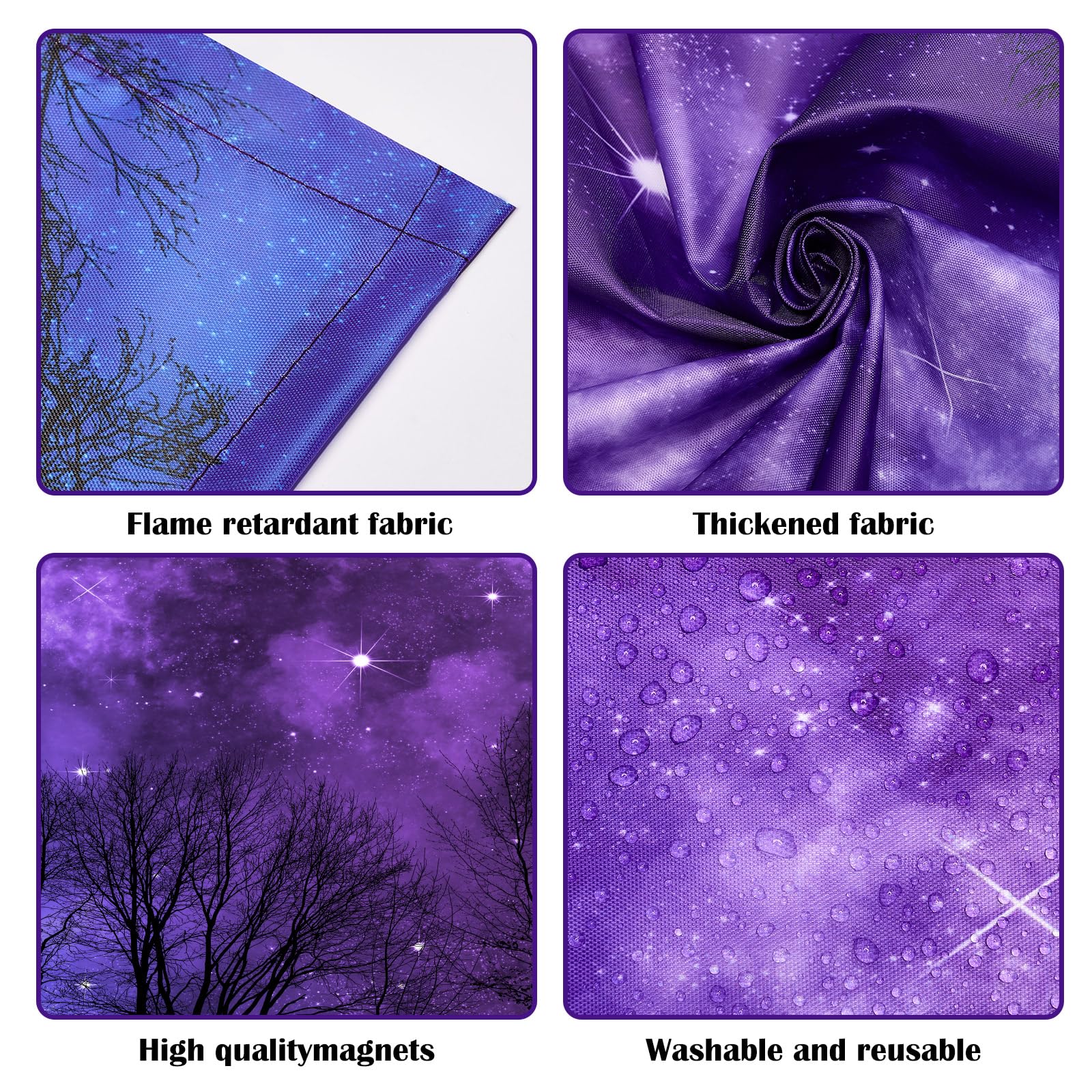 ANGSYLTH Fluorescent Light Covers - 8 Pcs Magnetic Filters, 4 x 2 Feet, Oxford Fabric, Forests & Starry Sky Color