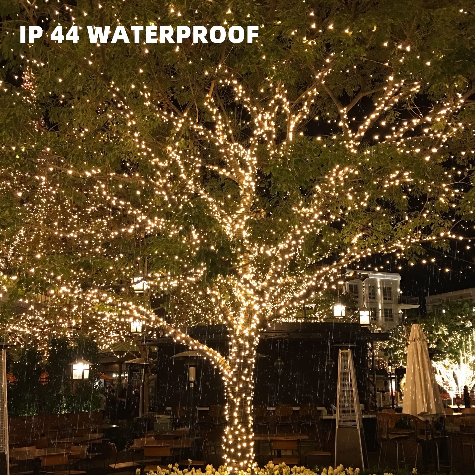 Dazzle Bright 33Ft 100 Led Christmas String Lights Indoor Outdoor Waterproof, Warm White Christmas Lights Green Wire, Twinkle Li