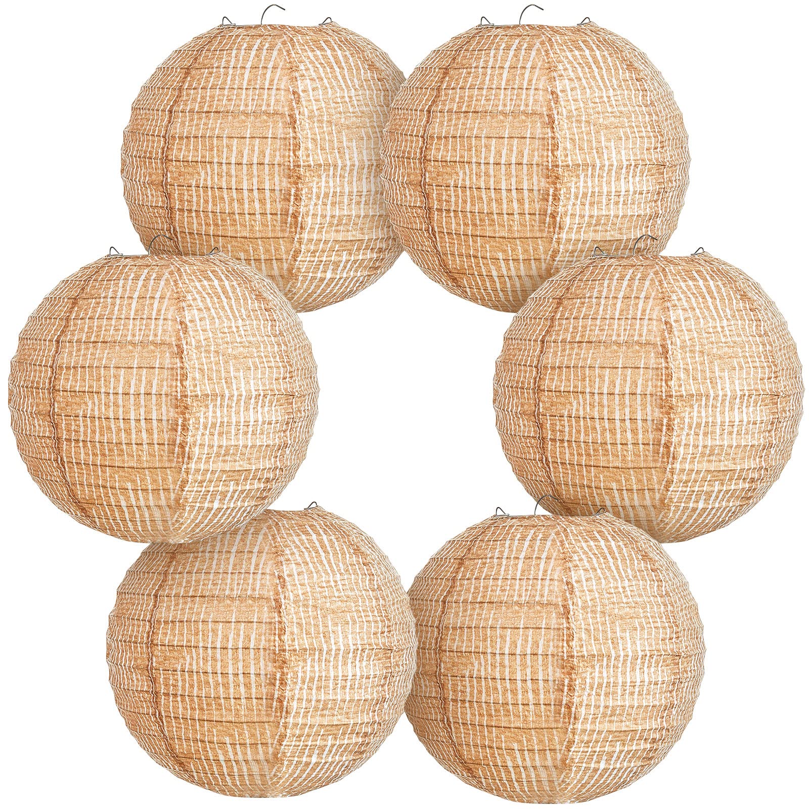 Hortsun 6 Pcs Print Burlap Paper Lanterns Round Chinese Paper Lanterns Farmhouse Boho Classroom Home Decor Classroom Sweet Birth