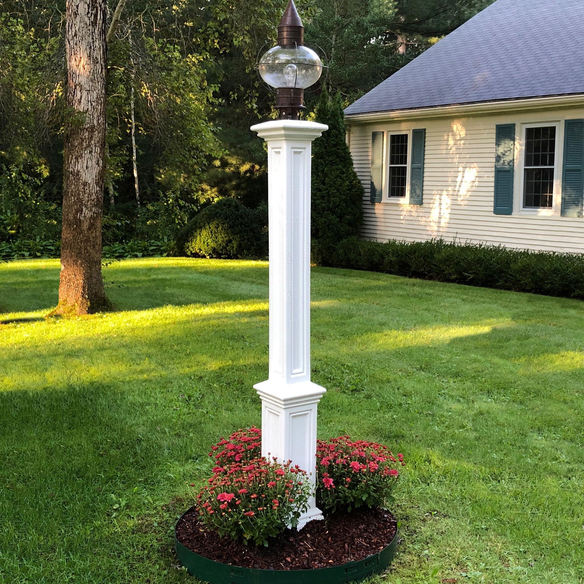 Mayne Signature Outdoor Lamp Post, 9.5x9.5, White, Model 5835-WH, Plastic Material