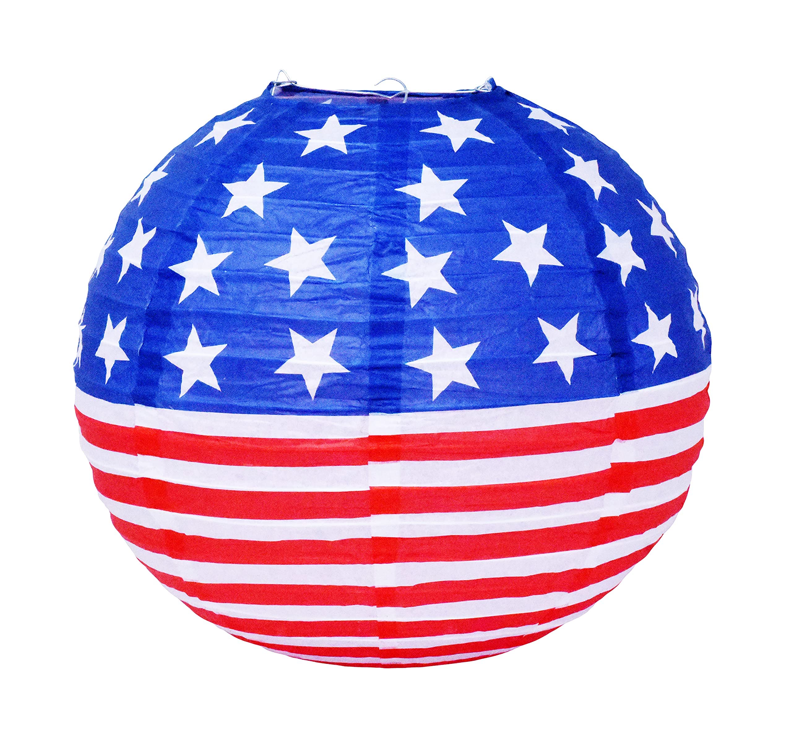 Mudra Crafts American Flag Paper Lanterns Wedding Party Decorations - 12 In 10 Round Japanese Chinese Lanterns Decorative Hangin