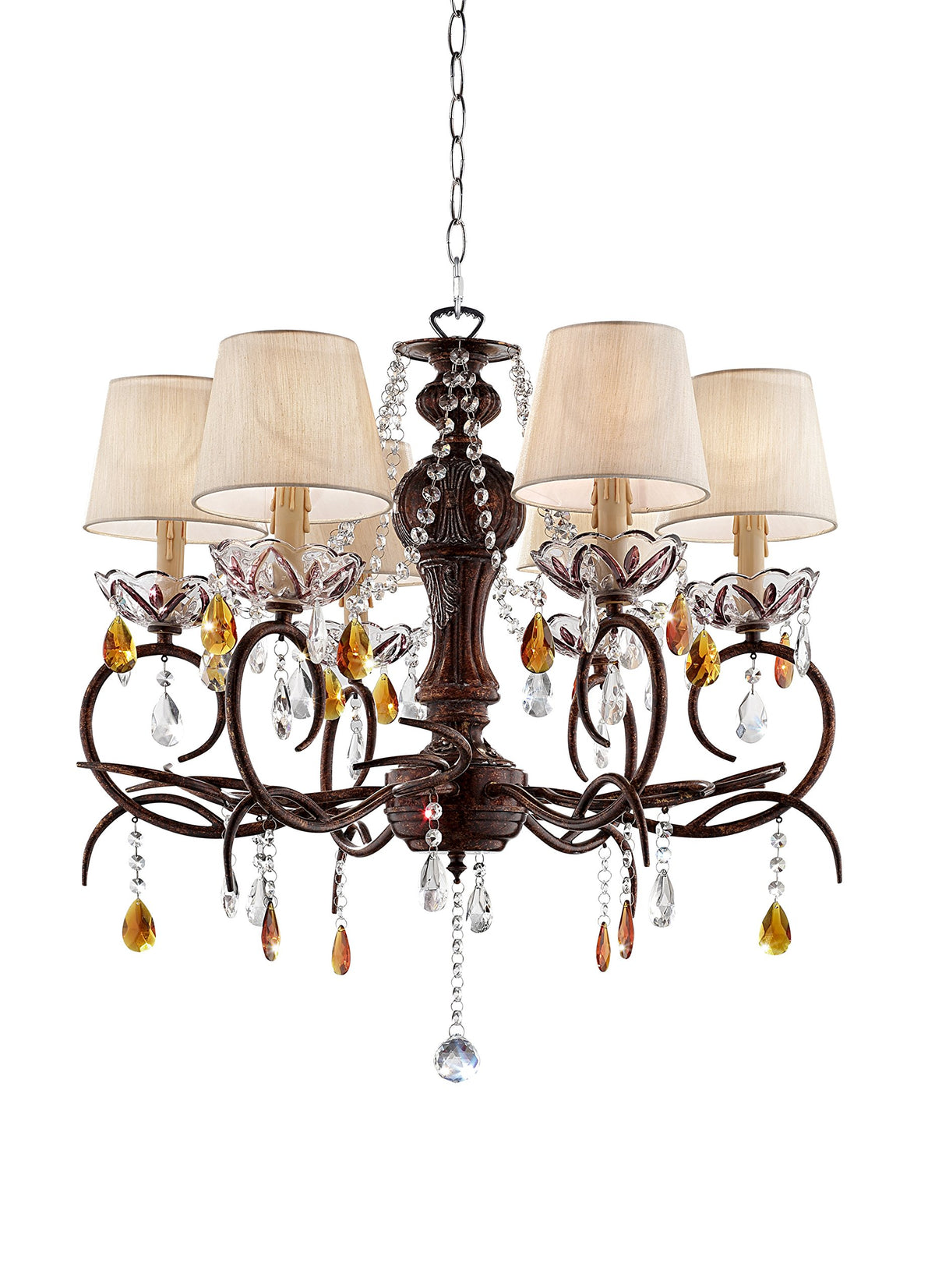 Ok Lighting Magnolia Ceiling Lamp, 27&quot; H, Gold Metal Finish, Elegant Home Decor