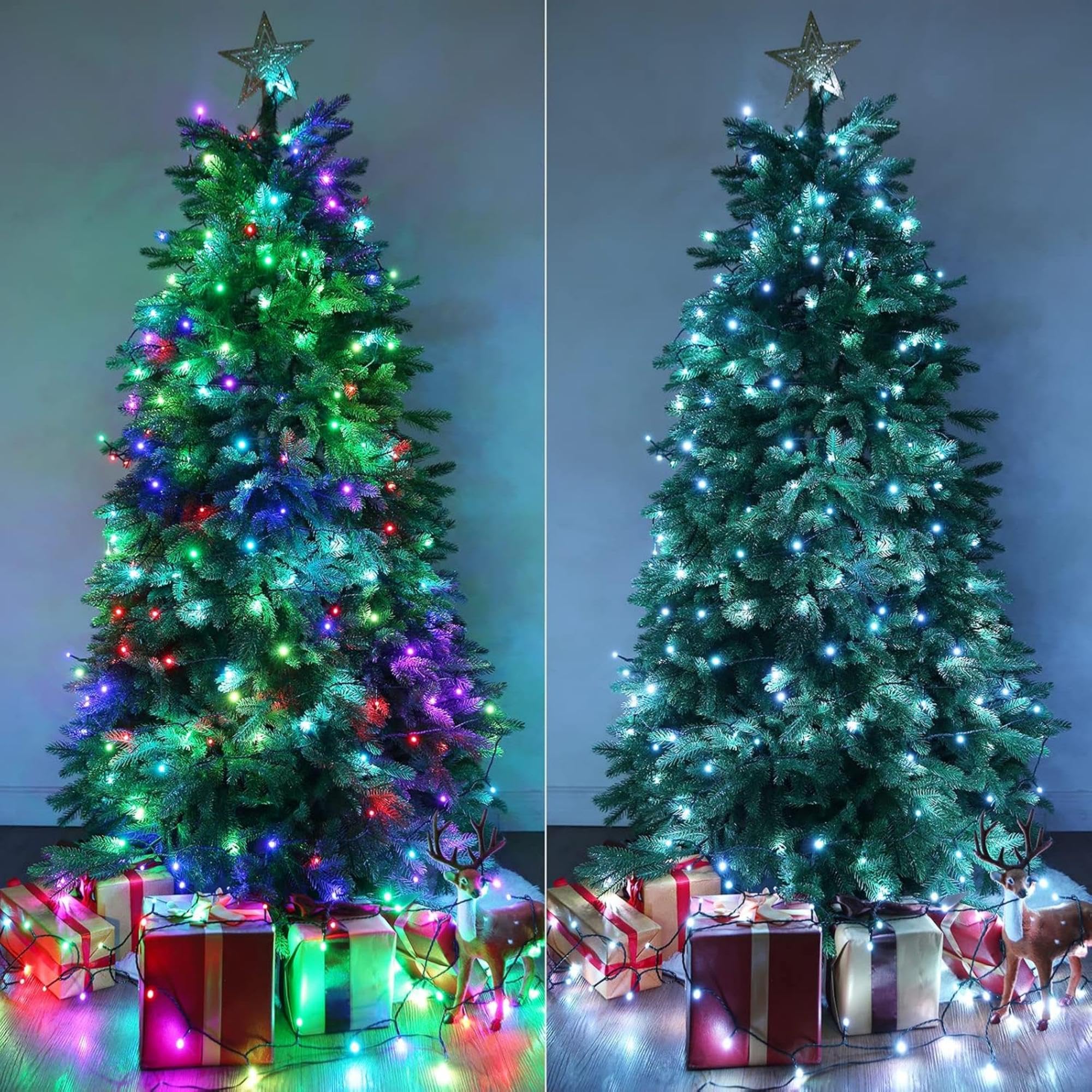 Ibaycon Color Changing Christmas Lights  66Ft 200 Led Rgb Christmas String Lights Outdoor  Fairy Twinkle Tree Lights With Remote Timer Plug In For Xmas Room Indoor Party Holiday Decorations