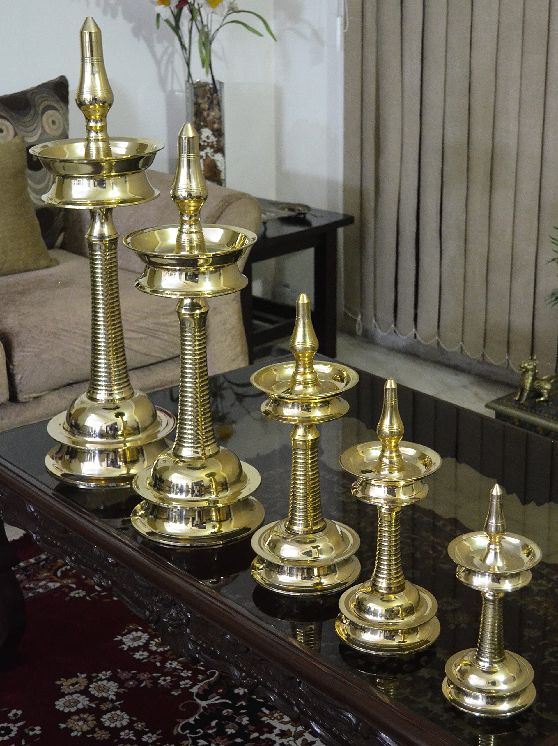 TANGERINE Brass Nilavilakku || Kerala Diya || Brass Oil Lamp its Kerala(South India) Traditional Brass Diya- Height 18 inches